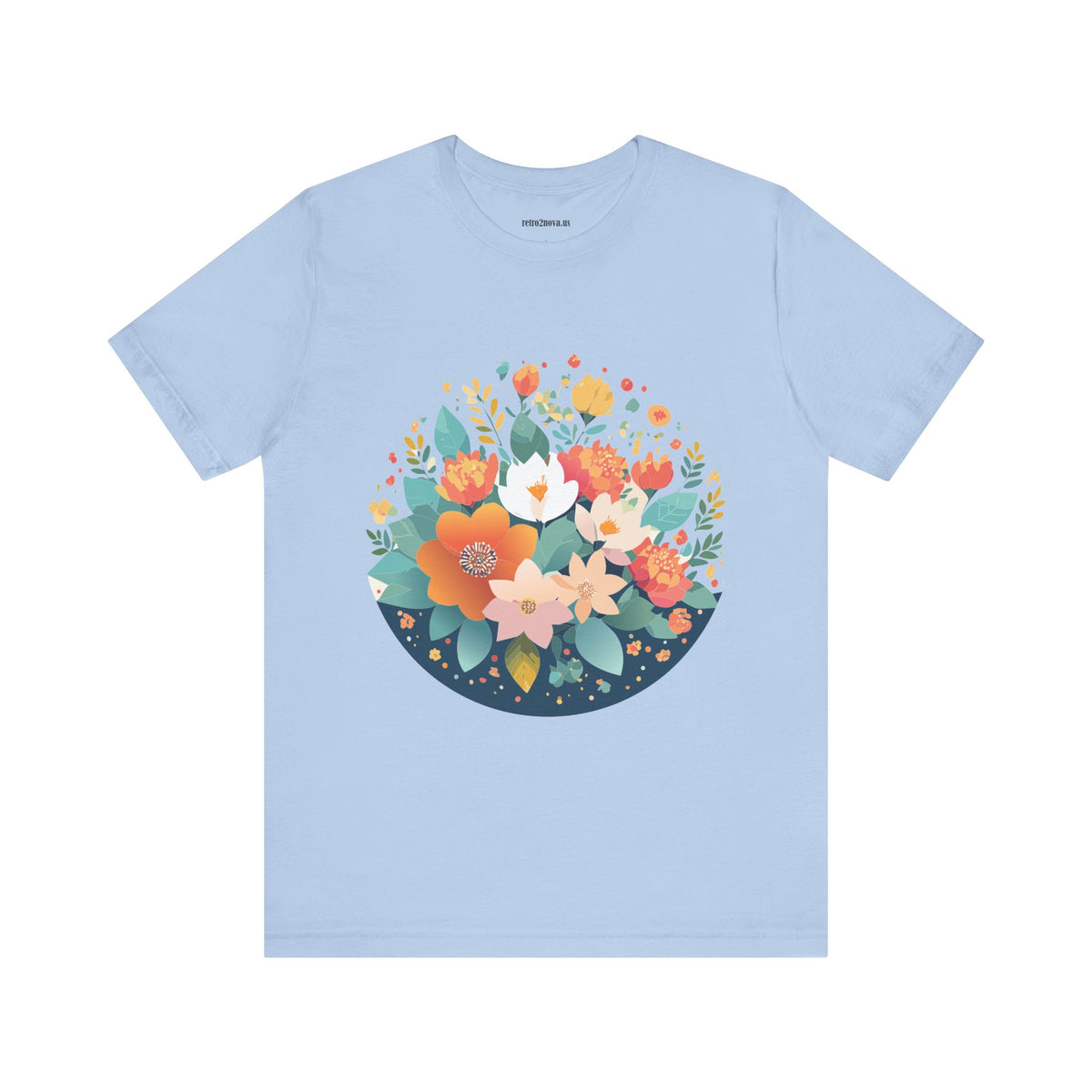 Floral Graphic Unisex Cotton Bella+Canvas Tee with Flowers Design ab100