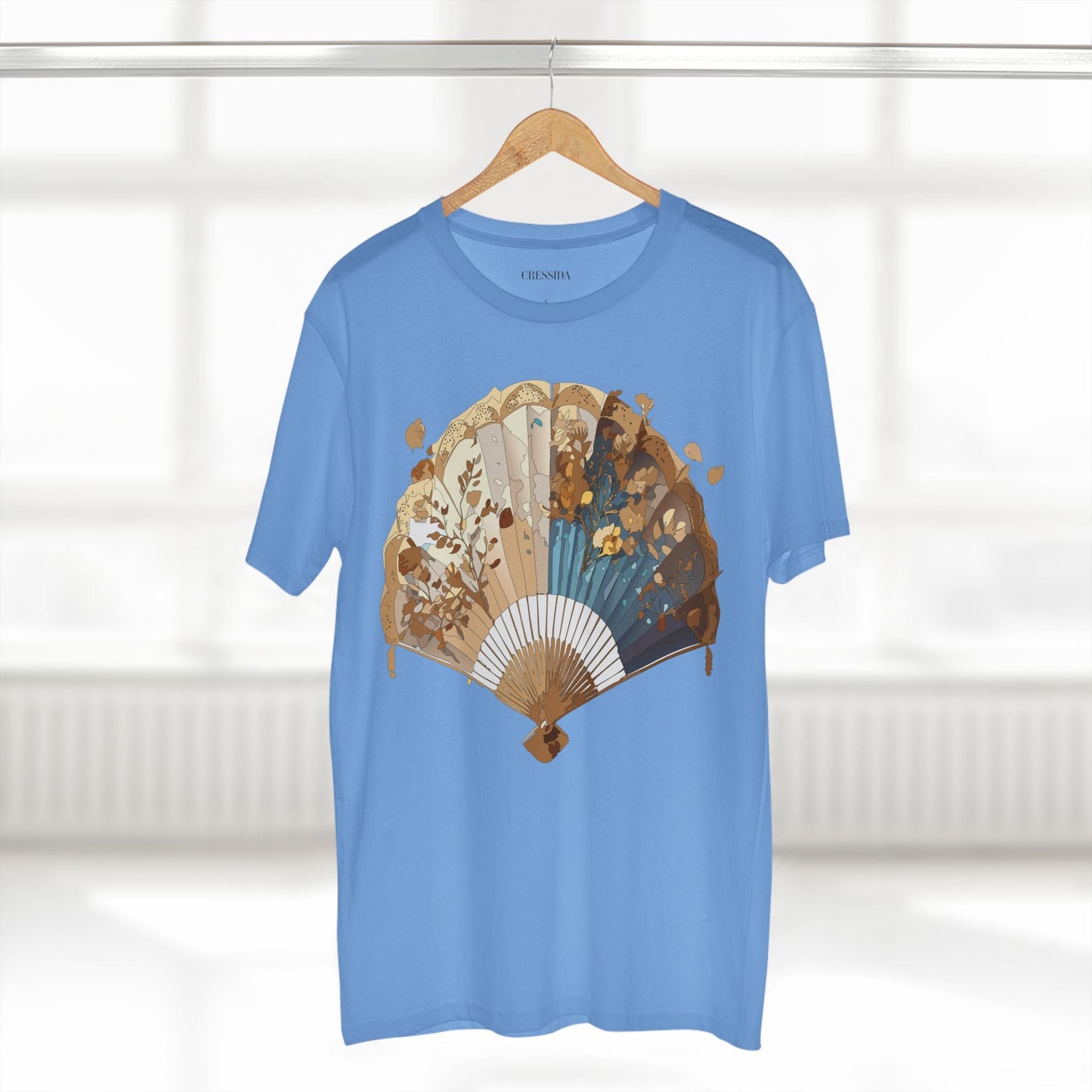 Antique Fan Graphic Design T-Shirt Unisex 100 Cotton Floral Carnival Artwork Tee 3