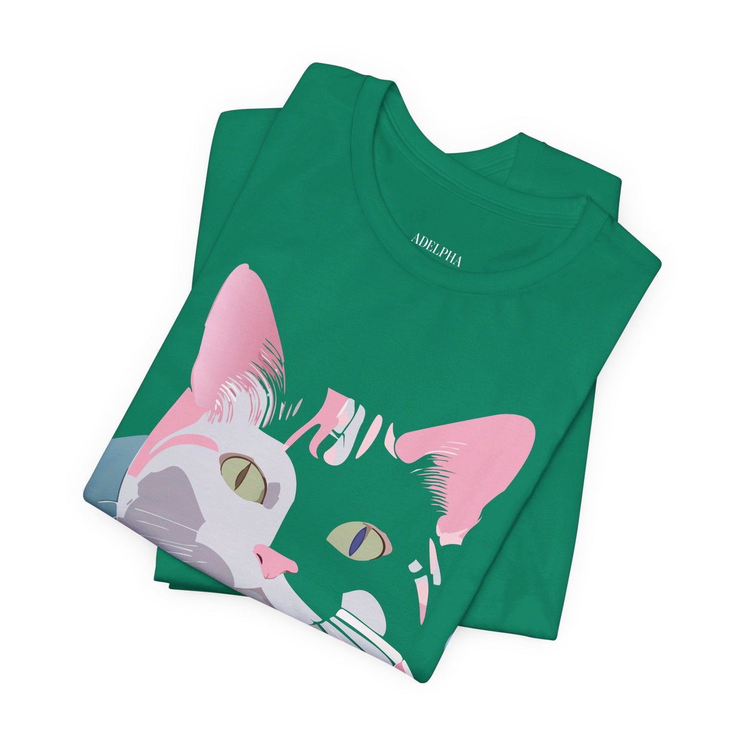 Cat Graphic Tee Unisex Short Sleeve T Shirt Adelpha Vintage Inspired Design