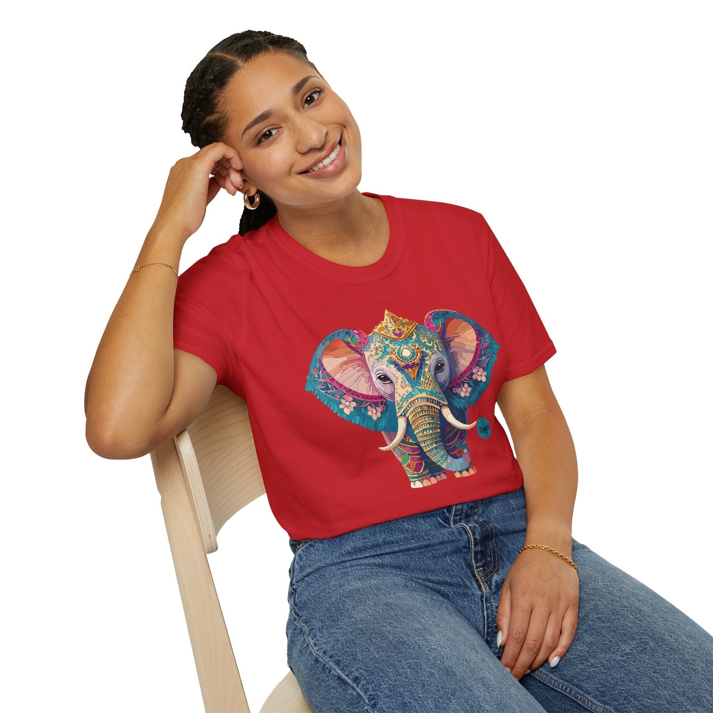 Elephant Shirt Unisex Animal Tee Softstyle 100 Percent Ring Spun Cotton Gildan 64000