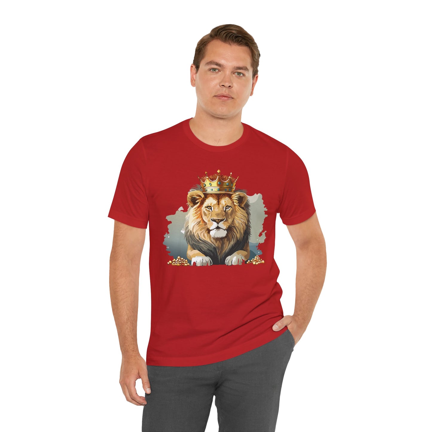 Majestic Lion Crown T-shirt, Animal Shirt, Lion Tee, Unisex Top, Birthday Gift, Shirt with Animal design