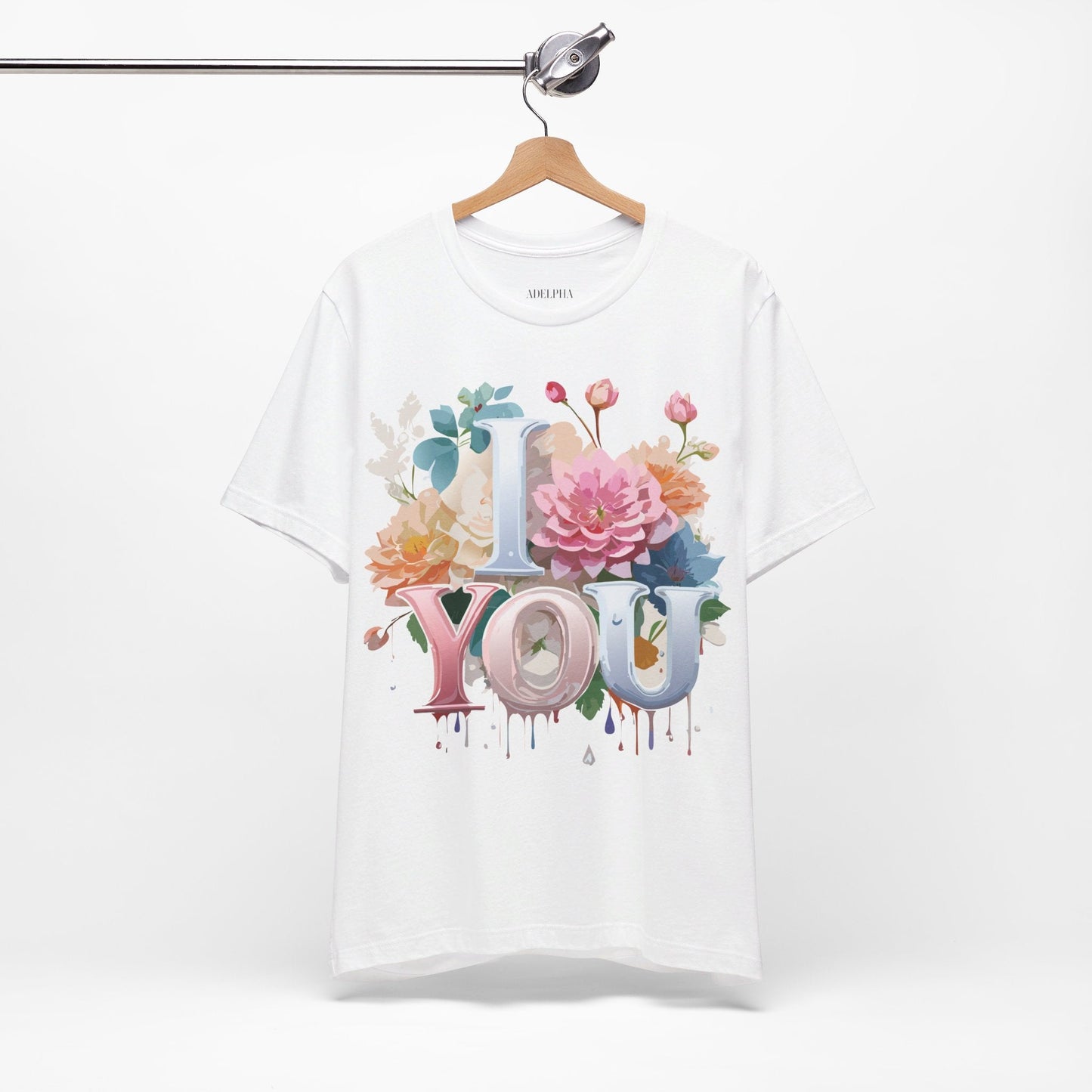 Valentine Day Graphic Unisex 100 Cotton Vintage Artwork with Love and Flower Design Tee 8