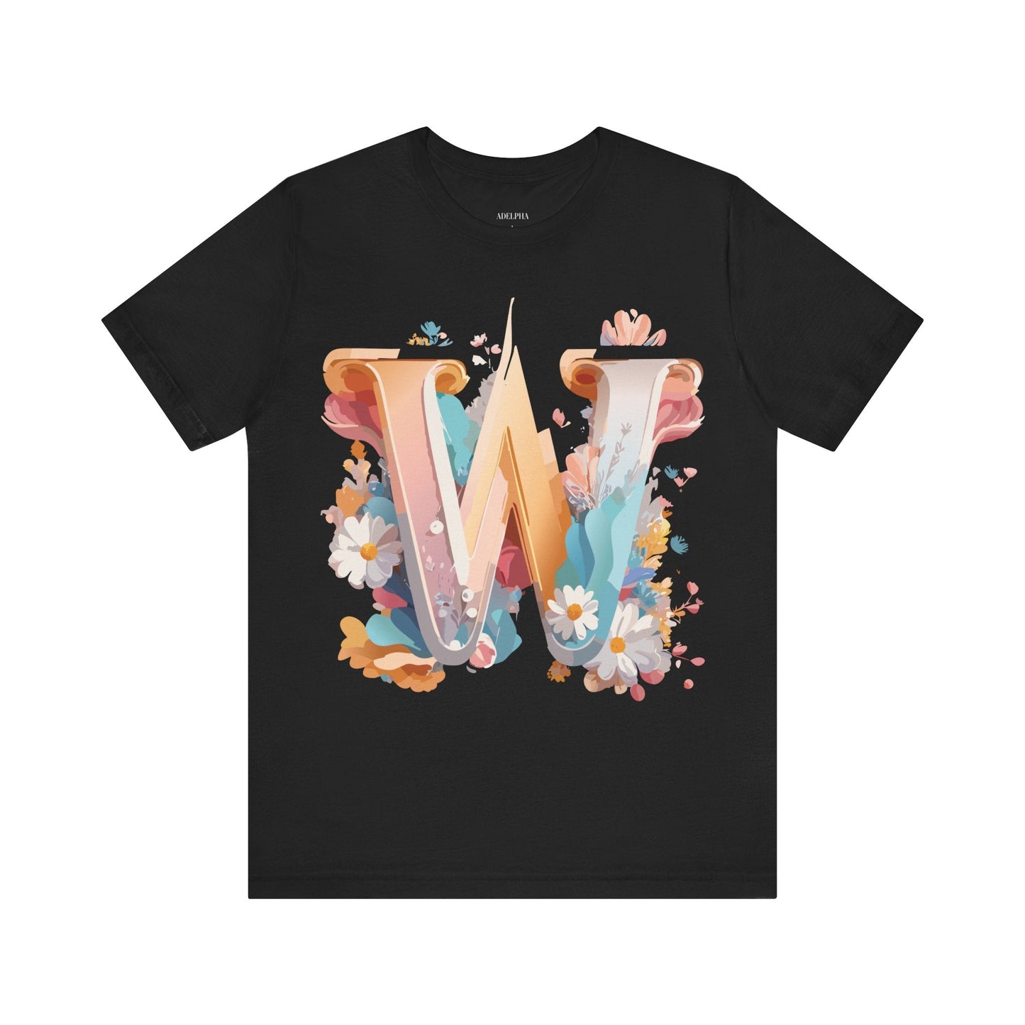 Letter W Shirt Unisex Graphic Tee By Adelpha Vintage Inspired Art Short Sleeve Collection