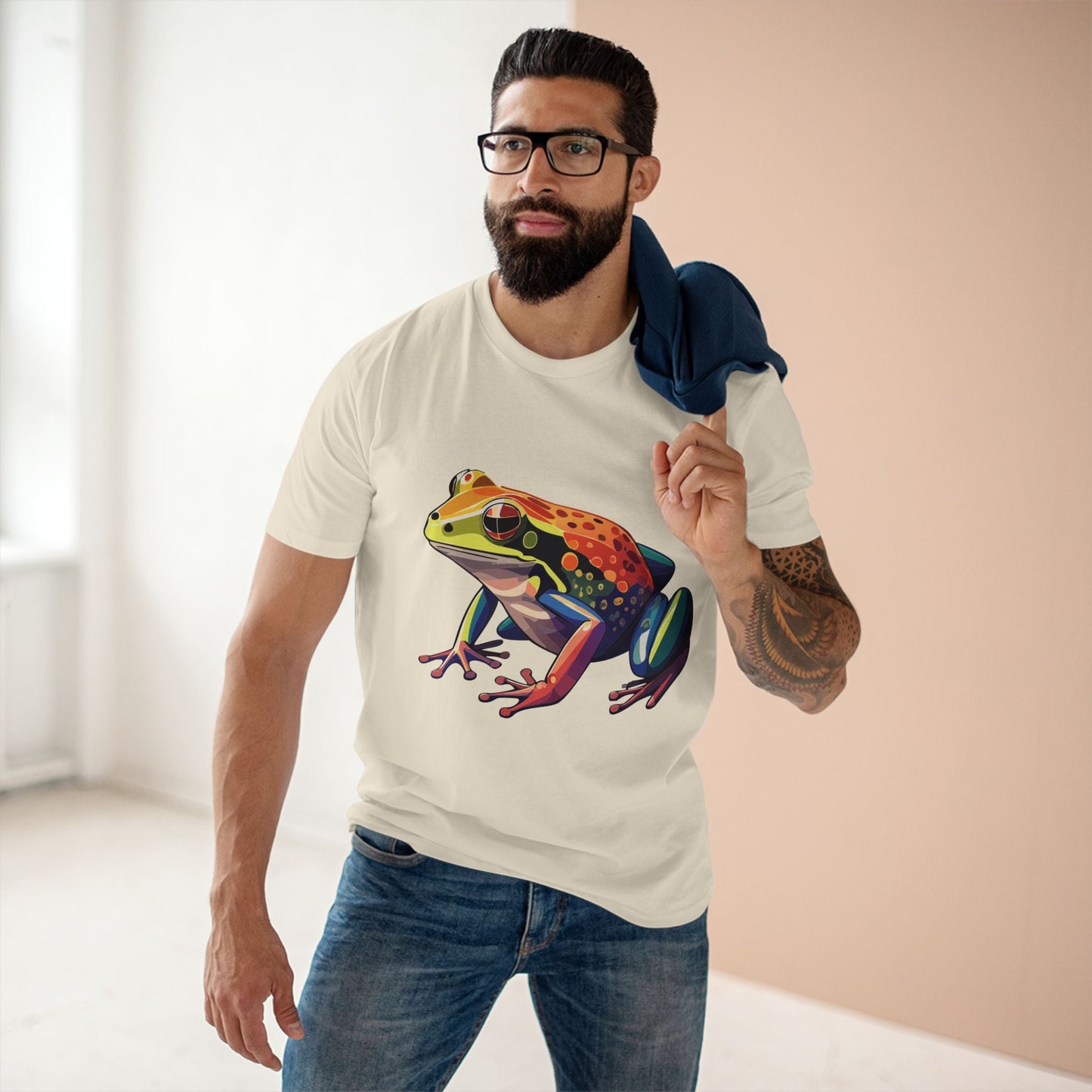 Unisex Premium Cotton Tee Frog Animal Shirt Original Art Design Retro2Nova Art Collection Exclusives