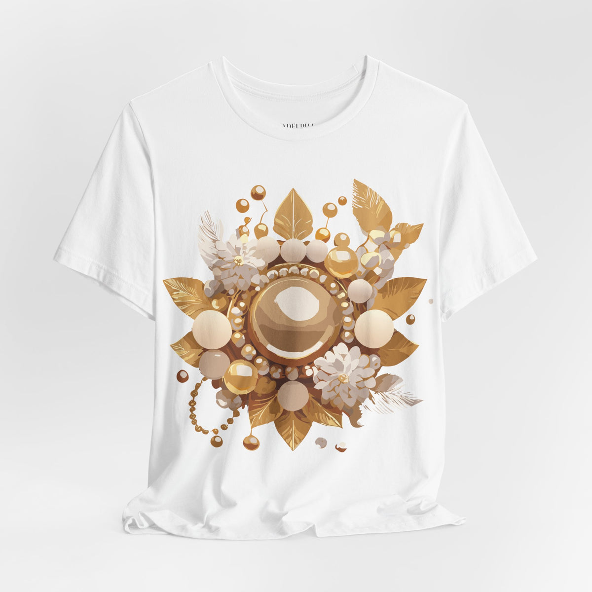 Jewelry Graphic Unisex Cotton Bella+Canvas Tee with Gemstones Art Design m32