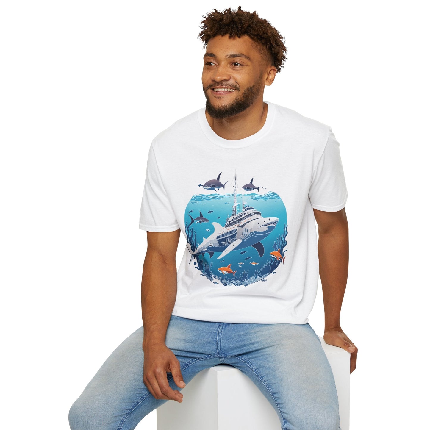 Ocean Tee Shirt Unisex Softstyle 64000 Ring Spun Cotton Art Design Tee For Everyday Comfort