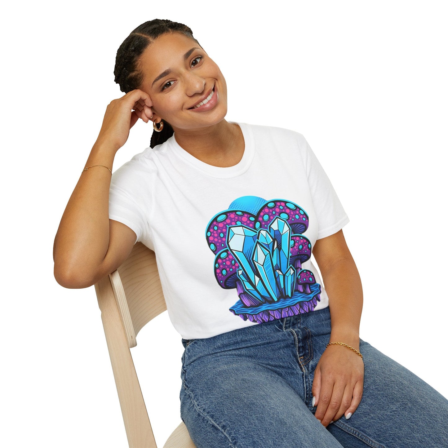 Mashroom Tee Shirt Softstyle Gildan 64000 100 Percent Ring Spun Cotton Breathable Funny Fungus