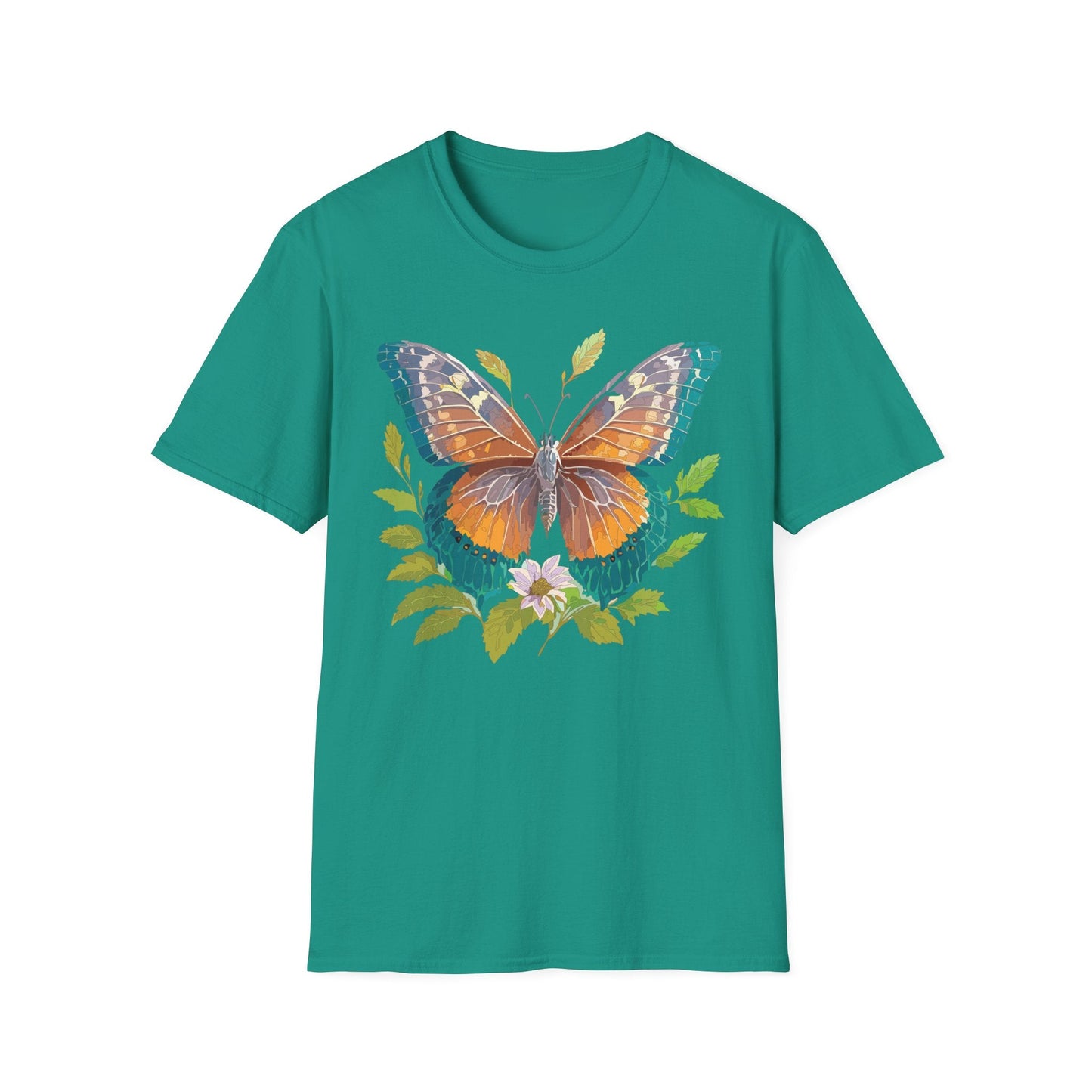 Unisex Butterfly Shirt With Monarch Design Cotton Tee Gildan 64000 Softstyle Comfort