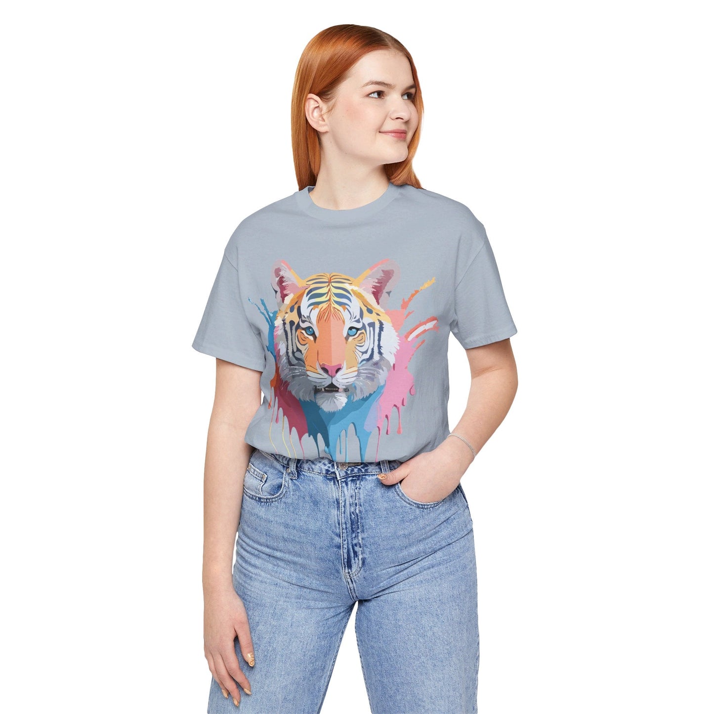 Tiger Graphic Tee Unisex Short Sleeve Shirt With Vintage Inspired Adelpha Artwork