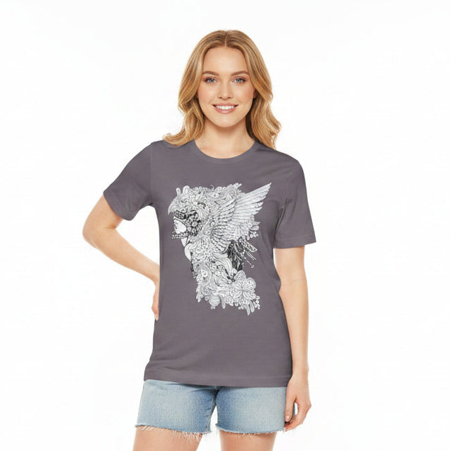 Eagle Illustration Graphic Unisex Cotton T-Shirt r26