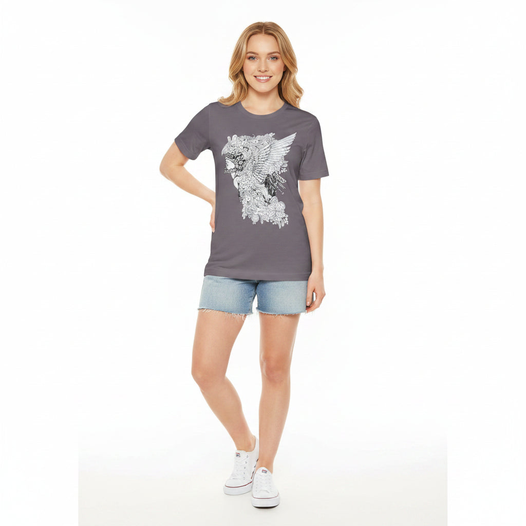 Eagle Illustration Graphic Unisex Cotton T-Shirt r26