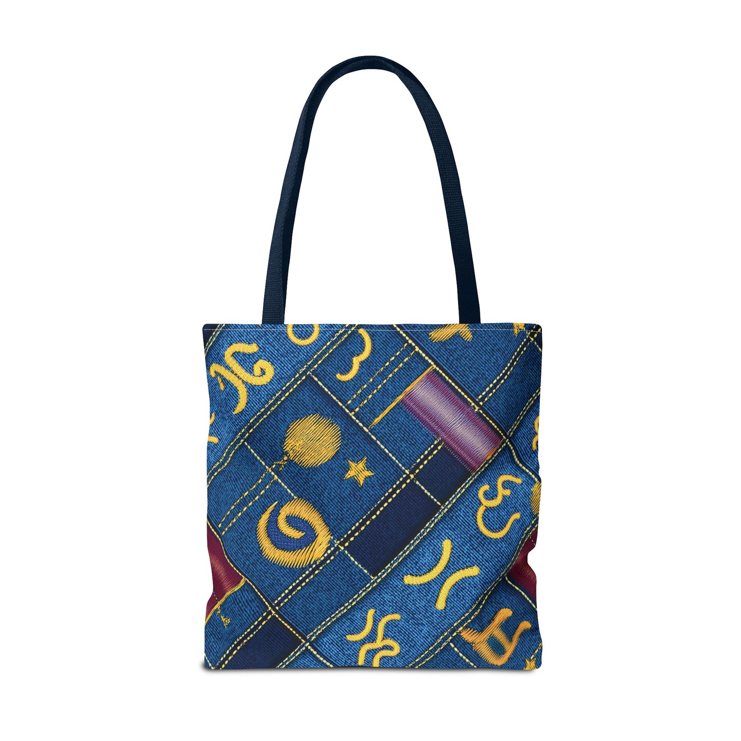 Denim Fabric Imitation Print Unisex Canvas Bag Poly Spun 3 Sizes Tote Bag 184