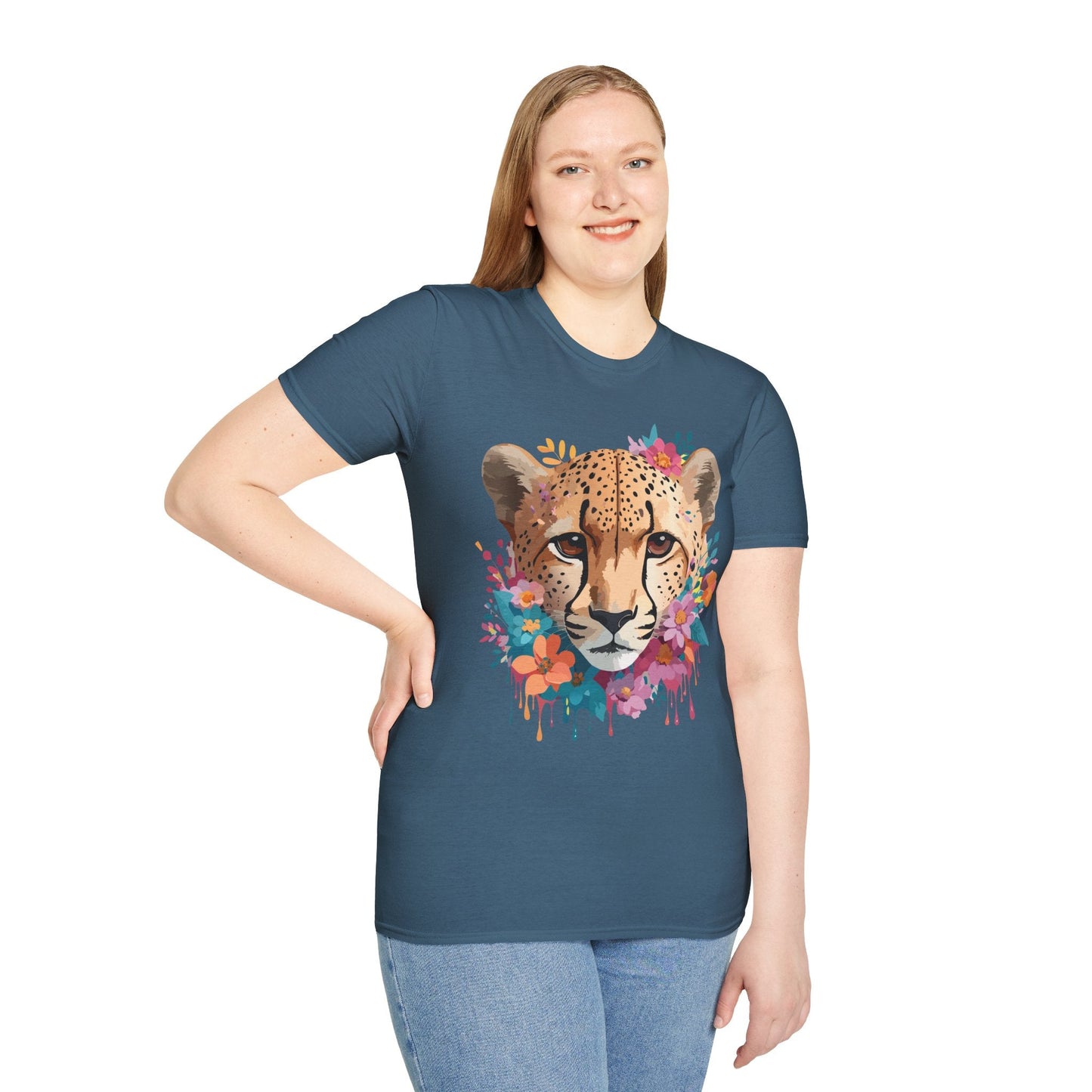 Cheetah Print Unisex Softstyle Tee Gildan 64000 Cotton Short Sleeve Shirt