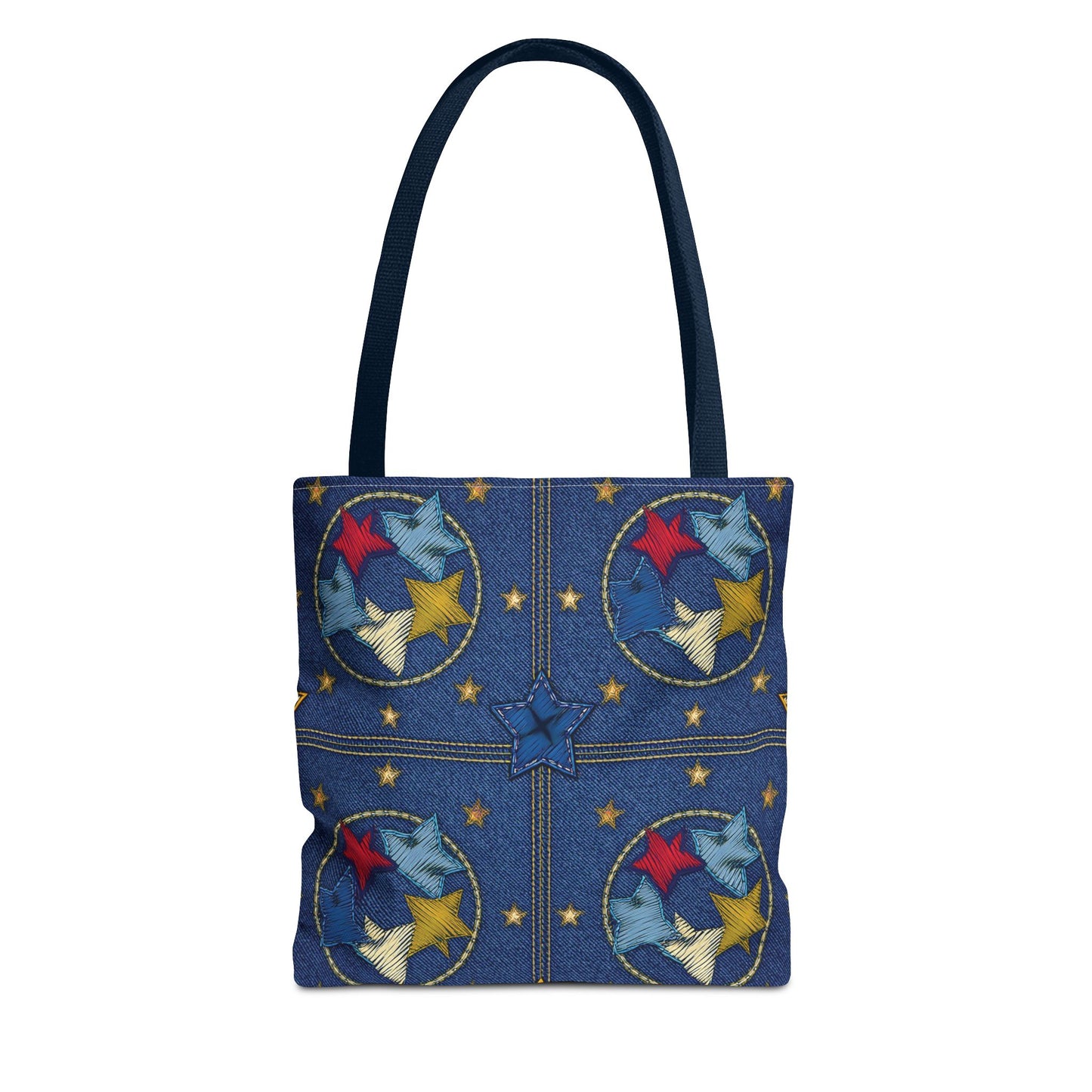 Denim Fabric Imitation Print Unisex Canvas Bag Poly Spun 3 Sizes Tote Bag 181-2