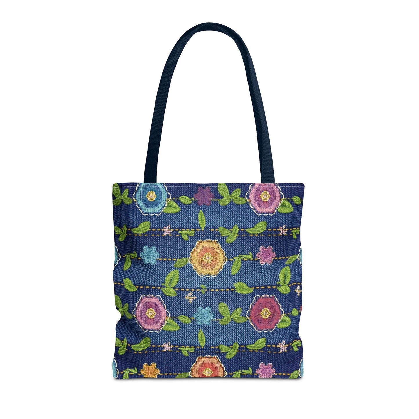 Denim Fabric Imitation Print Unisex Canvas Bag Poly Spun 3 Sizes Tote Bag 134