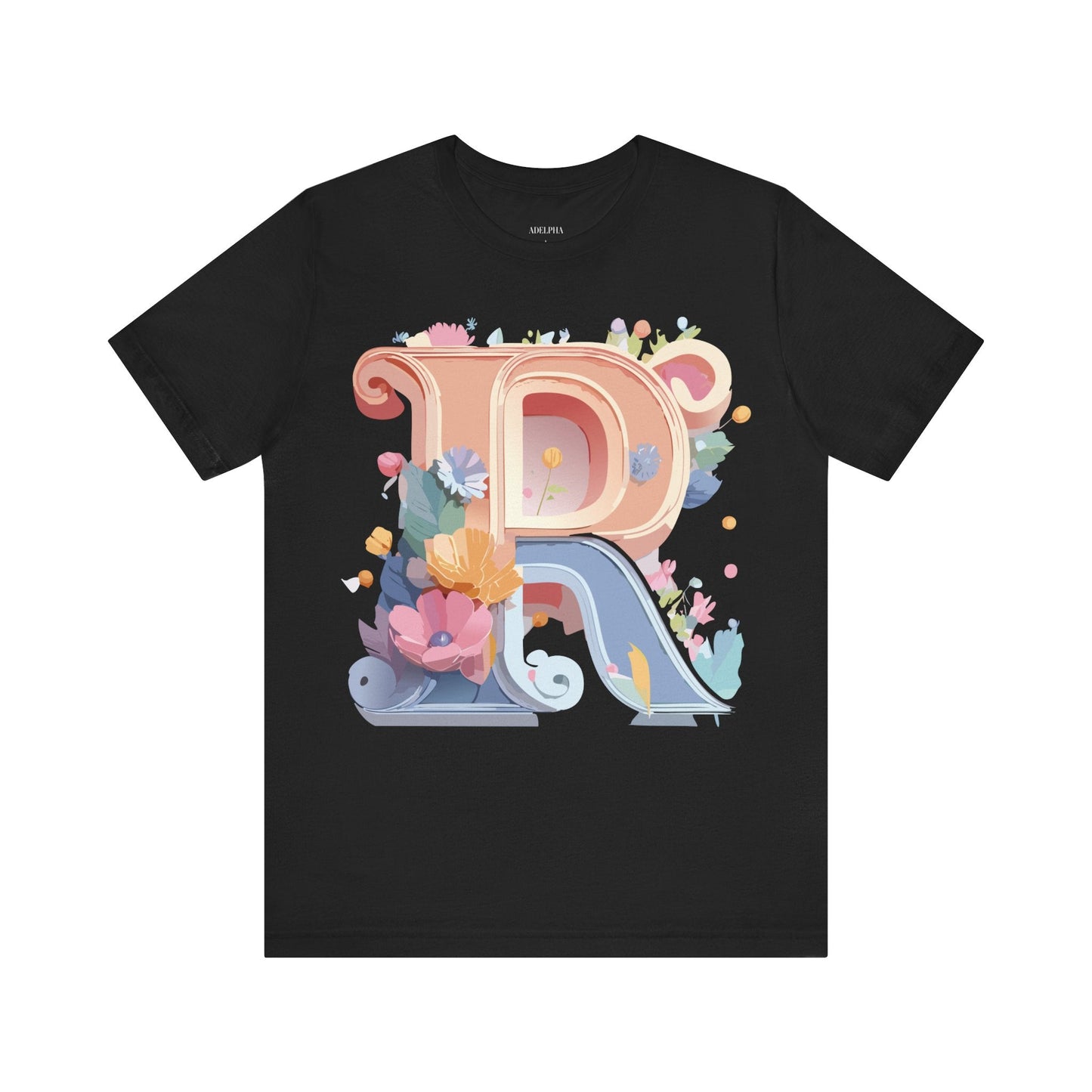 Letter R Shirt Unisex Graphic Tee Premium Cotton Vintage Inspired Art By Adelpha Short Sleeve