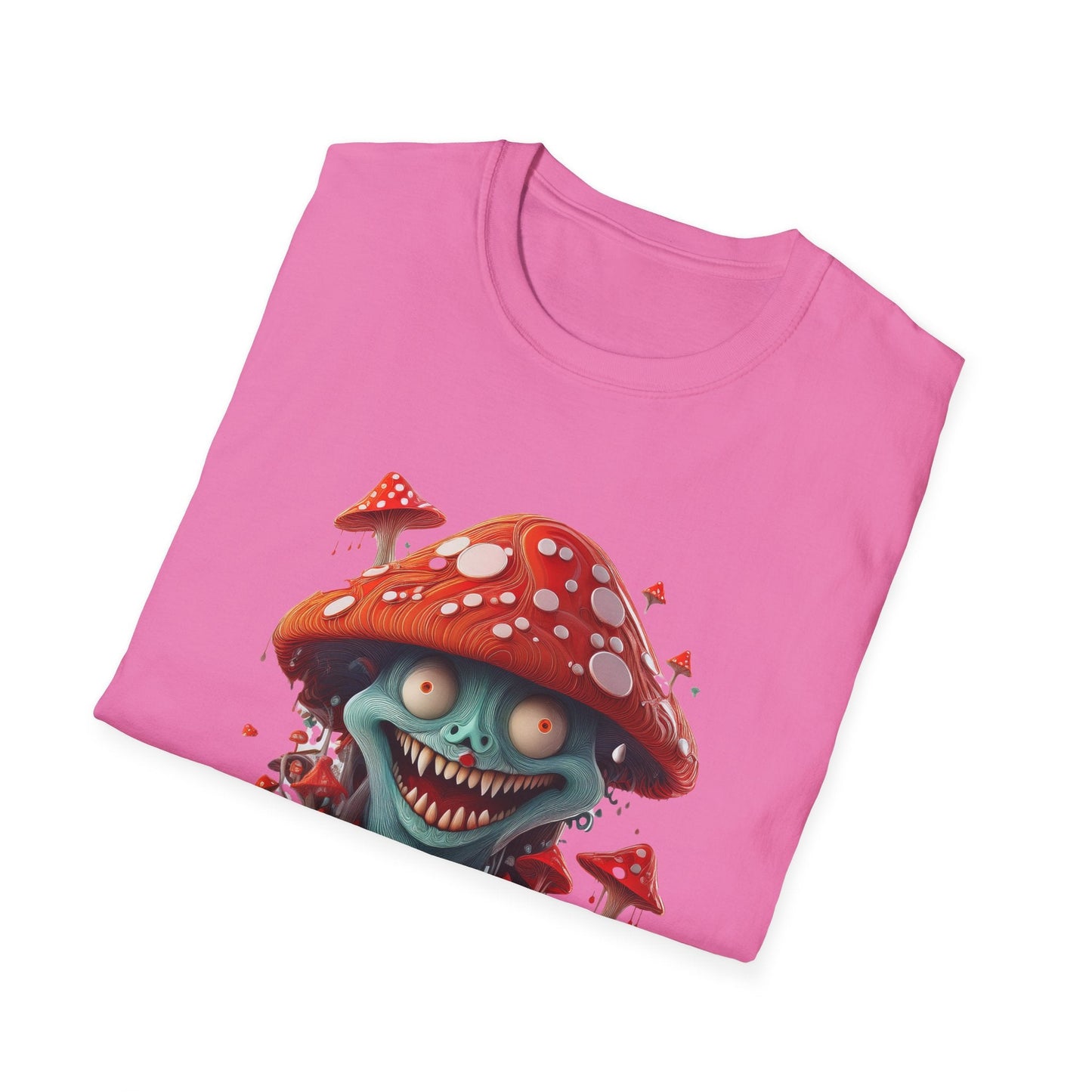 Funny Mashroom Graphic Unisex Softstyle Cotton With Cartoon Illustration Design 2