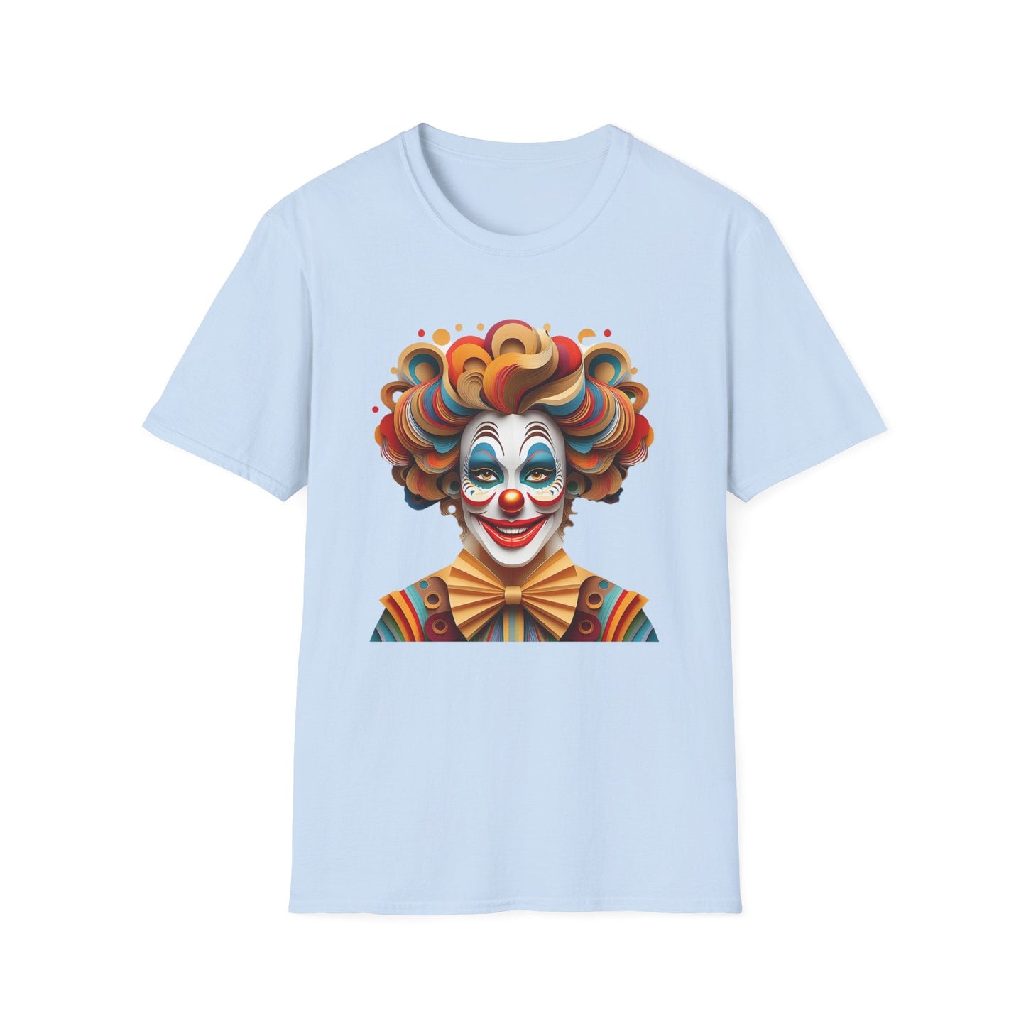 Unisex Clown Shirt Funny Man Circus Tee Short Sleeve Gildan Softstyle 64000 Cotton