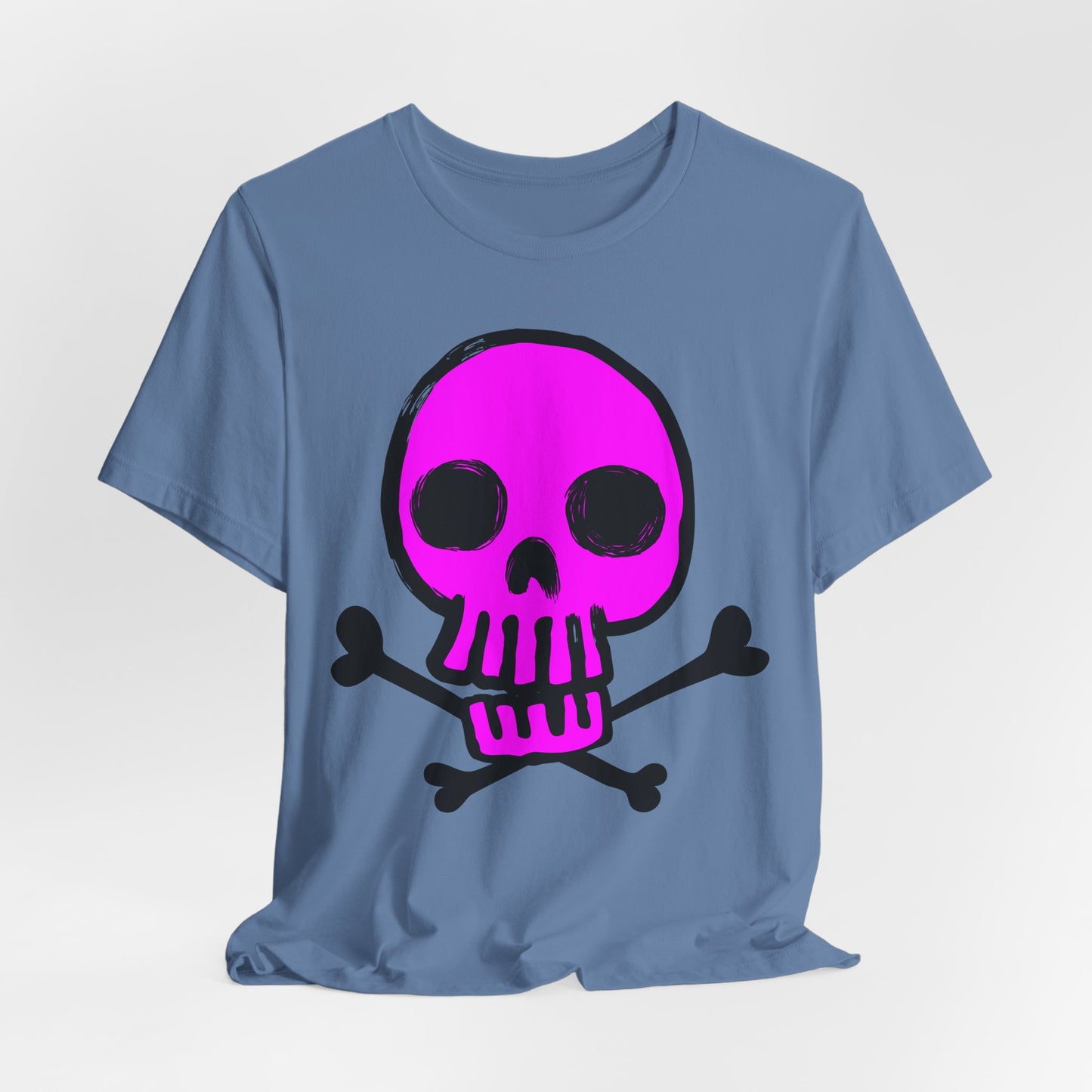 Pink Skull Graphic Design Tee, Skull Shirt, Vintage Tees, Art Design T-Shirt, Vintage Graphic Tee, Art Shirts with Skulls