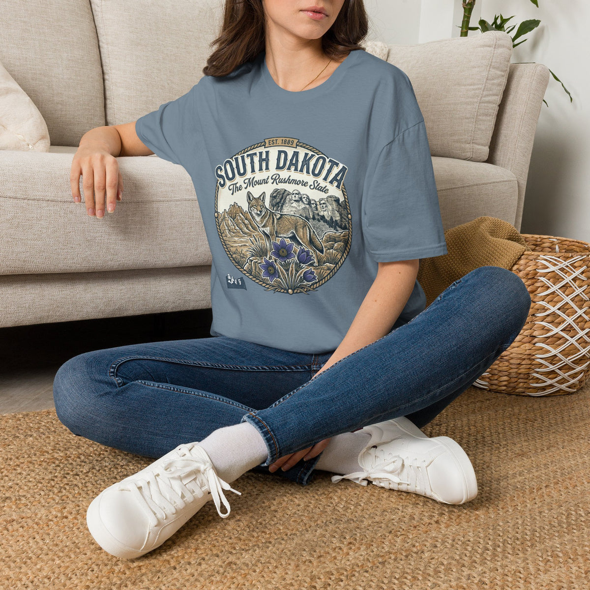 South Dakota Wildlife Tee – State Prairie Flowers Travel Tourist Graphic Tee Unisex 100 Cotton Gildan T-Shirt