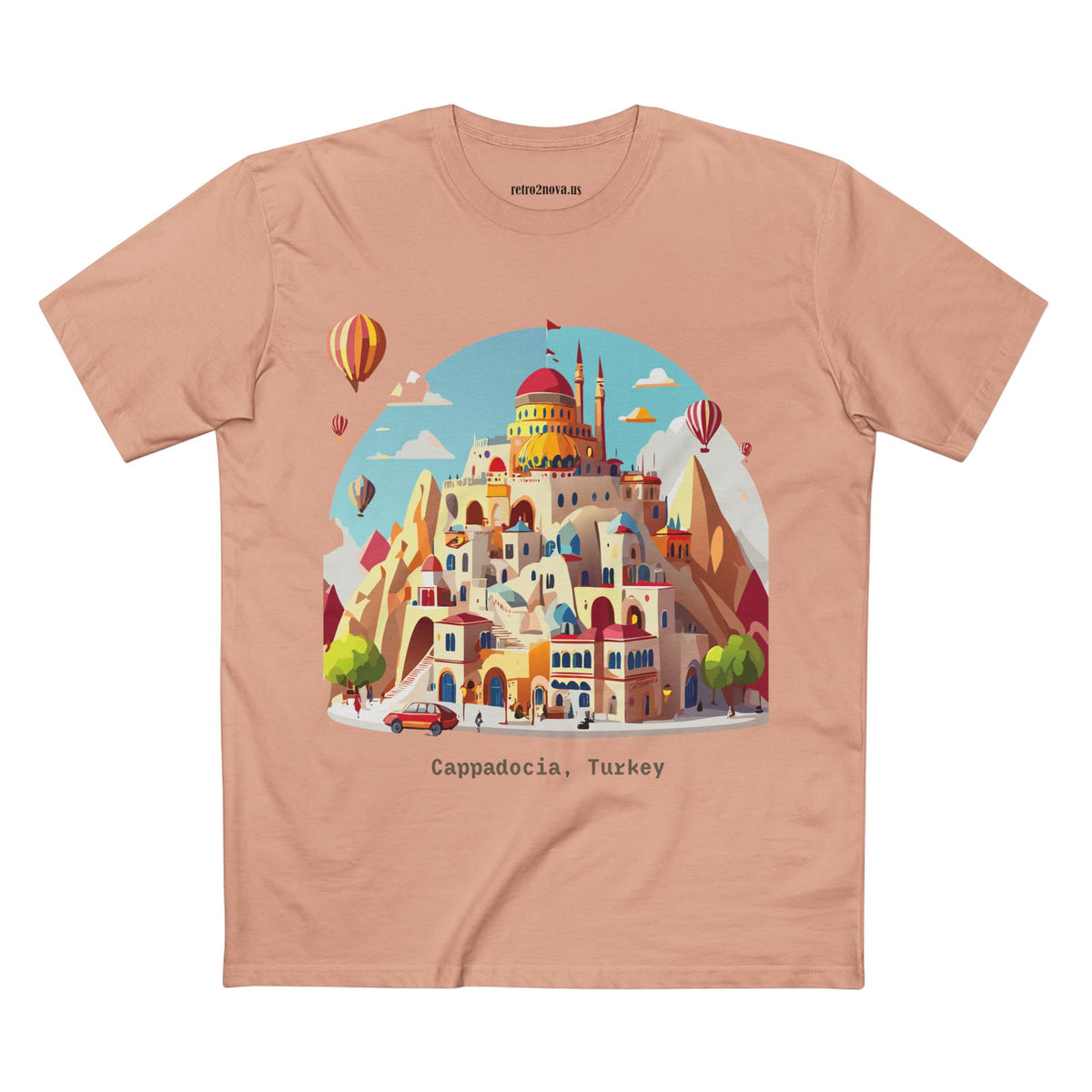 Cappadocia Cartoon Landscape T-Shirt | Turkey Hot Air Balloons