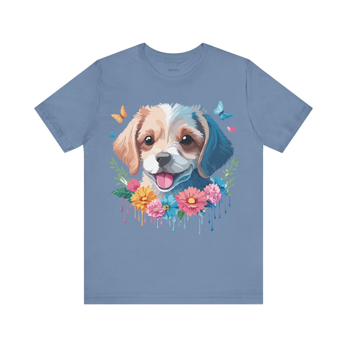 Adelpha Premium Vintage Inspired Dog Graphic Tee Unisex Jersey Short Sleeve Shirt