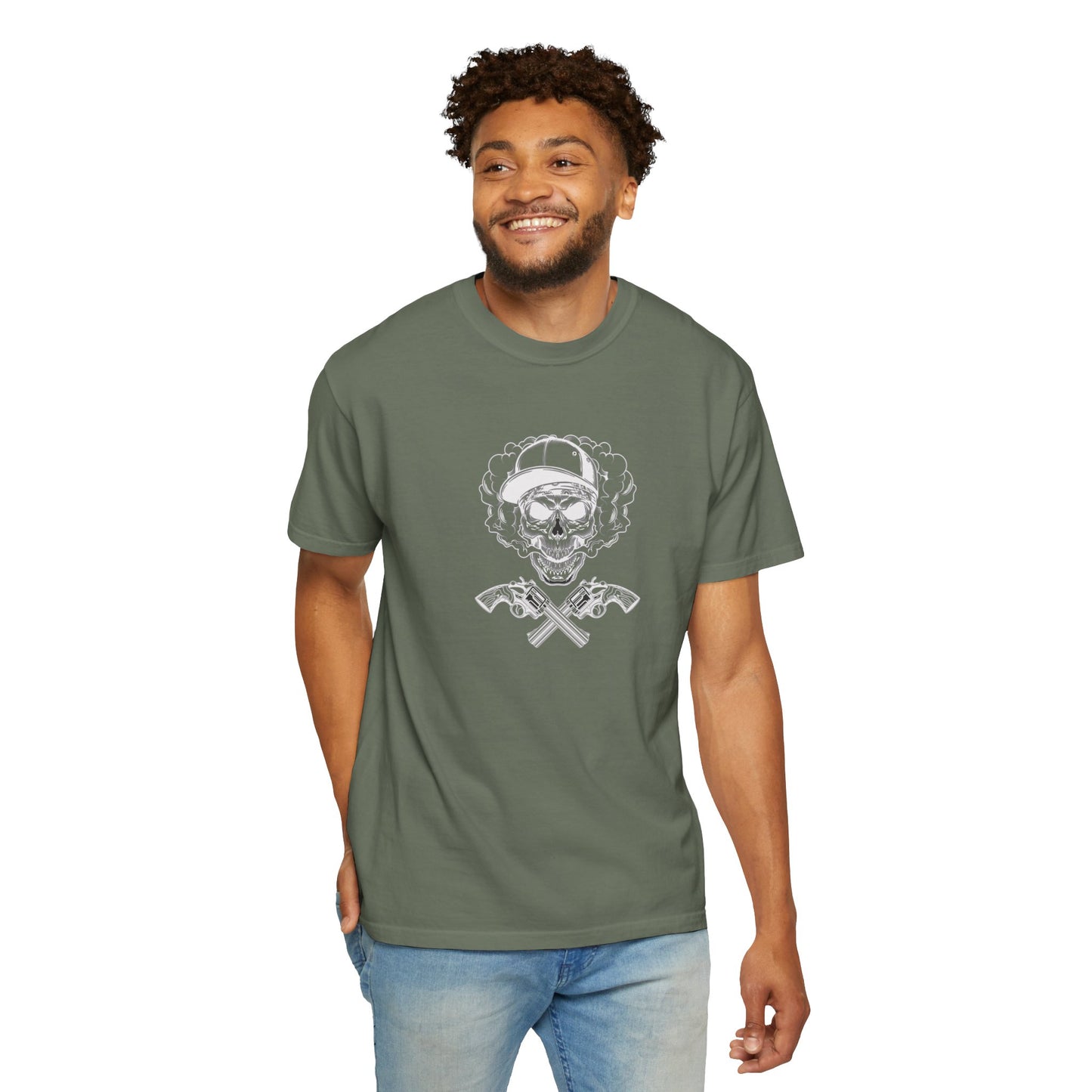 Unisex Cotton Tee Shirt with Skull