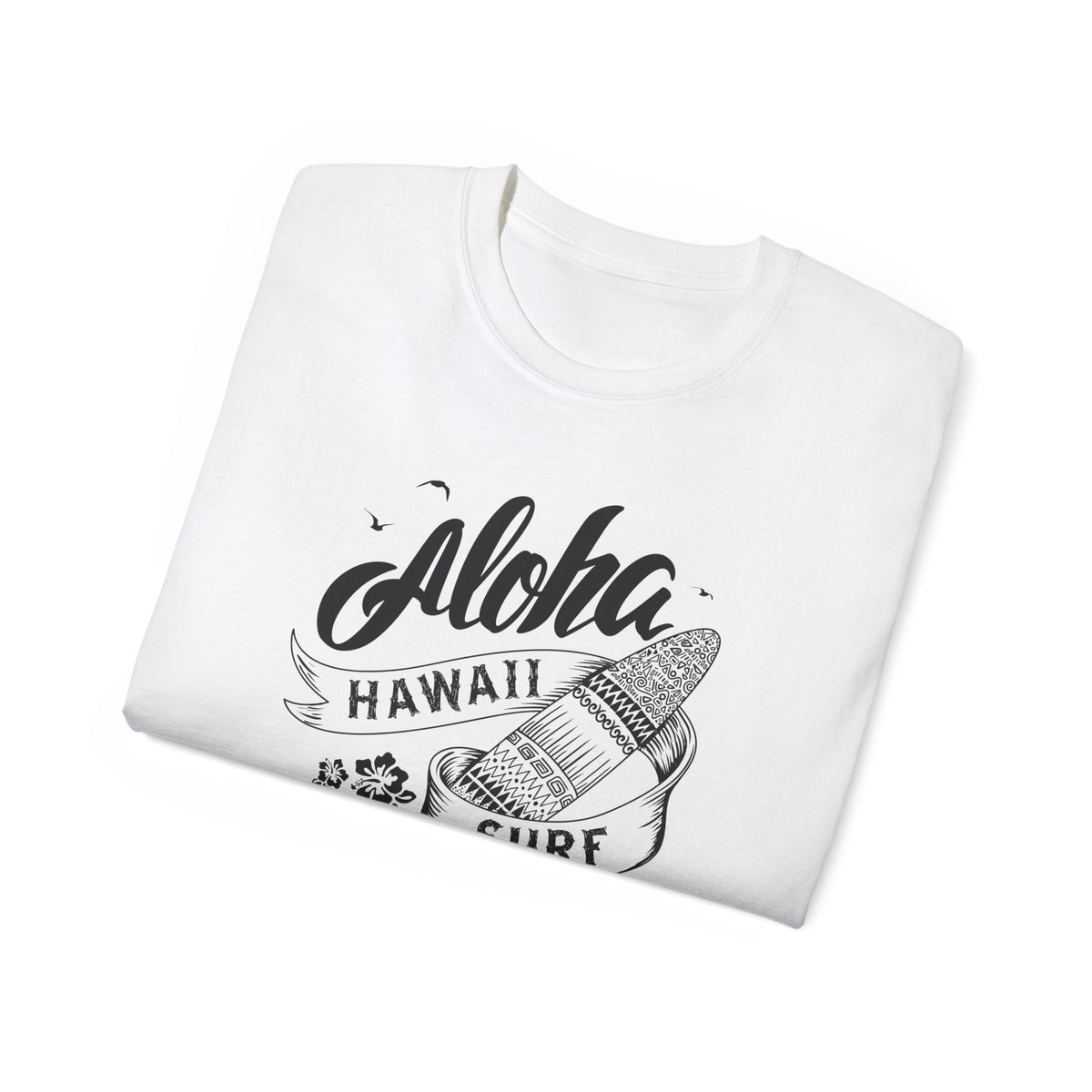 Aloha Hawaii Surf Rider Tee | Surfboard Illustration, Tropical Vibes