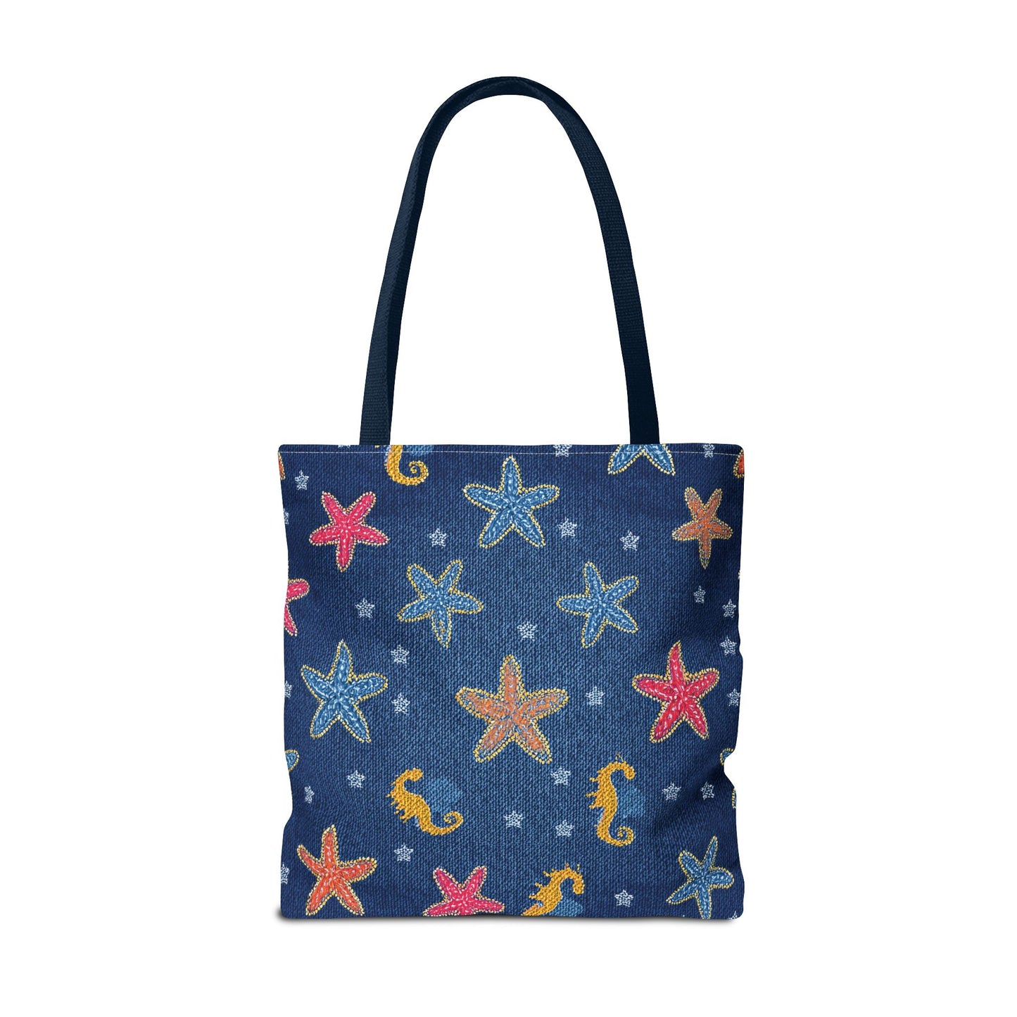 Denim Fabric Imitation Print Unisex Canvas Bag Poly Spun 3 Sizes Tote Bag 182-22