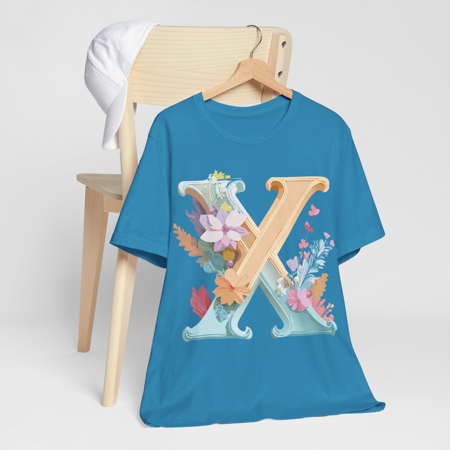 Letter X Shirt Graphic Tee Unisex Vintage Inspired Artwork By Adelpha Premium Comfort