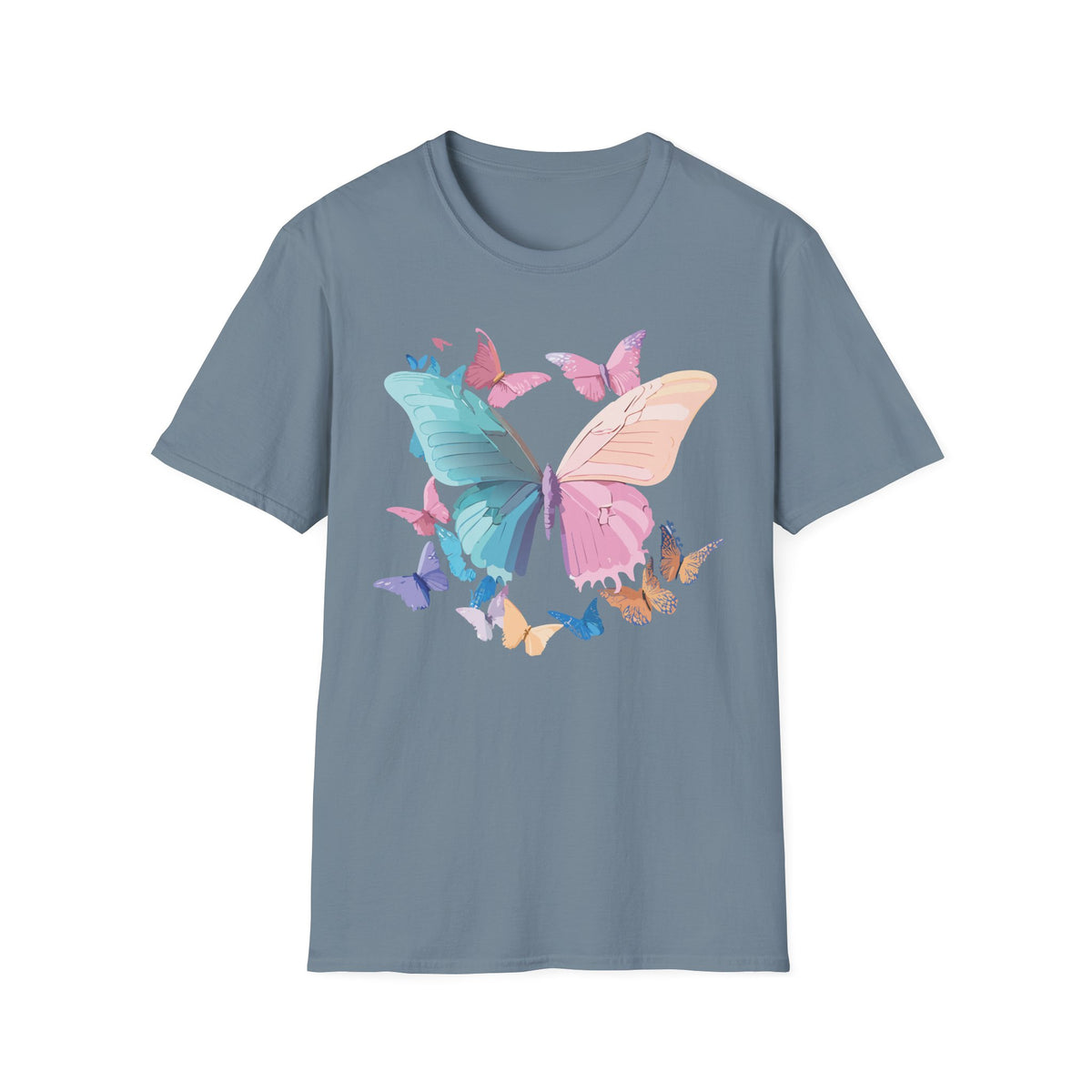 Colorful Butterfly Graphic Design Unisex 100 Cotton Gildan T-Shirt