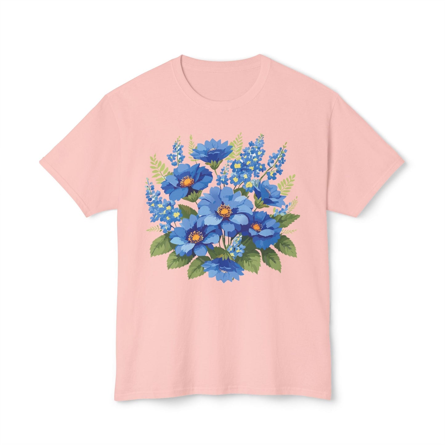 Unisex Floral Art T Shirt Cotton Tee With Vintage Flowers Art Print Breathable USA Made