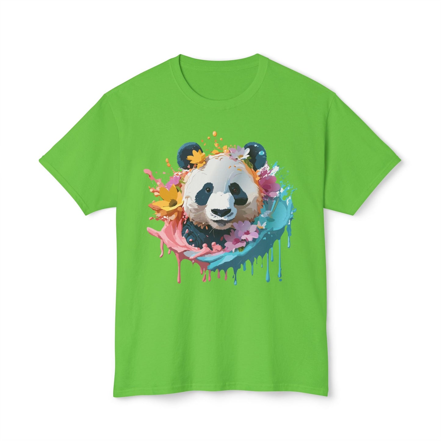 Unisex Panda T Shirt With Art Print Vintage Panda Floral Tees Panda Art Design Shirt USA Made