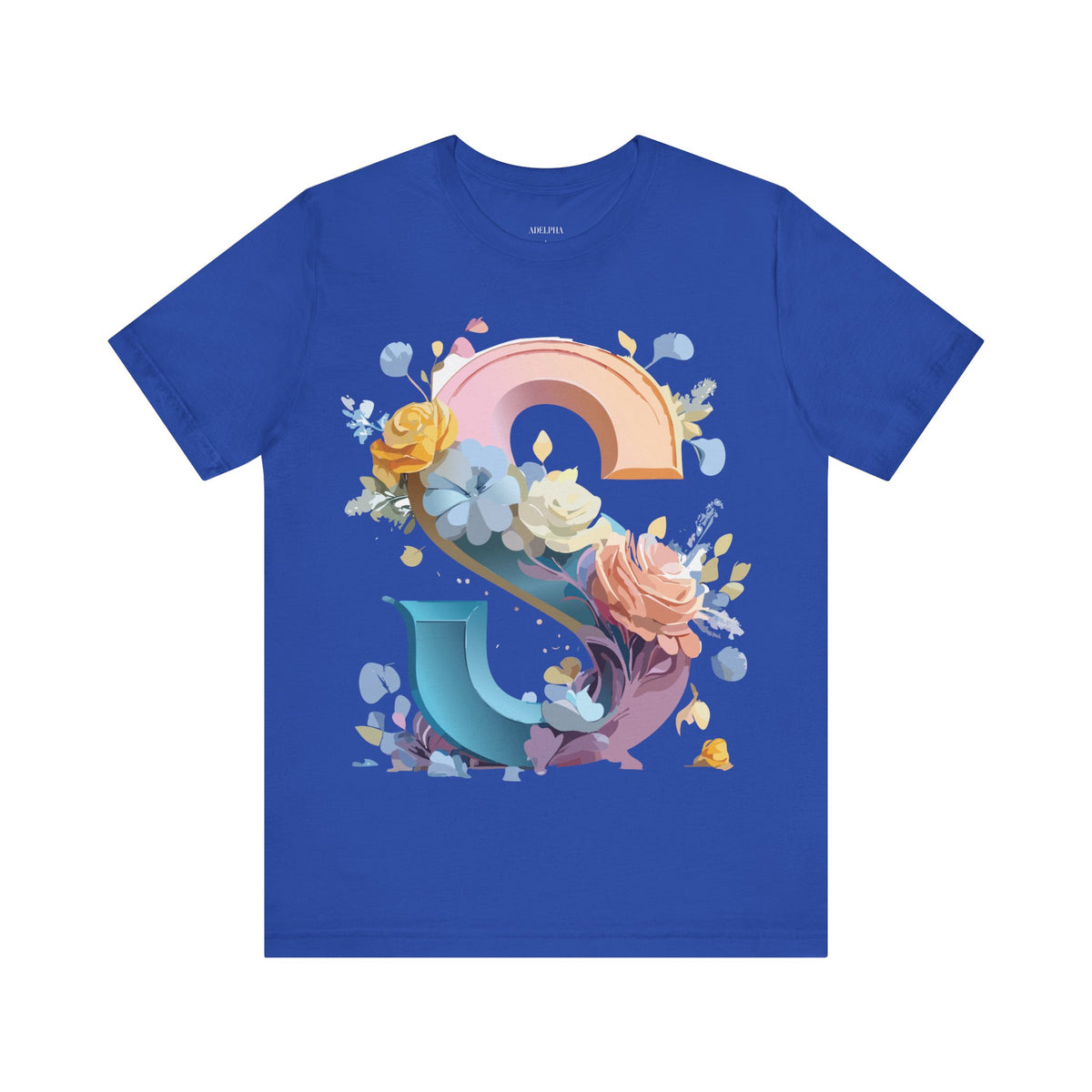 Letter S Graphic Unisex Cotton Bella+Canvas Tee with Art Letter Design