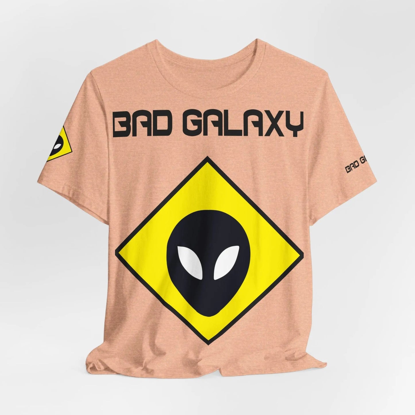 Bad Galaxy Tee Shirt With Alien 100 Percent Cotton Made In USA Eco Friendly Inks