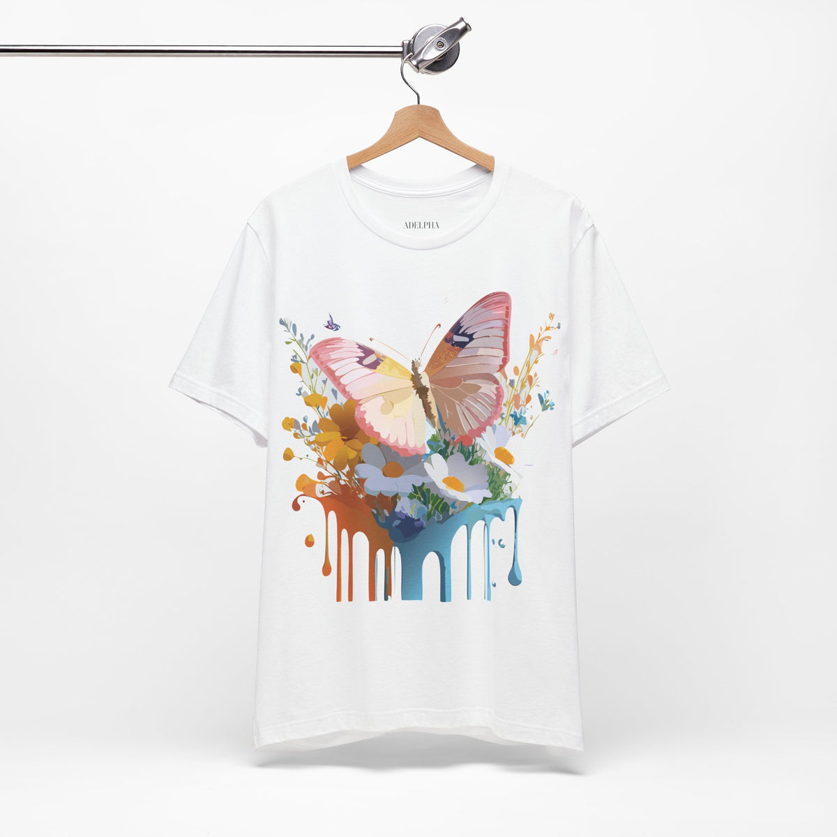Butterfly Graphic Unisex Cotton Bella+Canvas Tee with Art Design n108