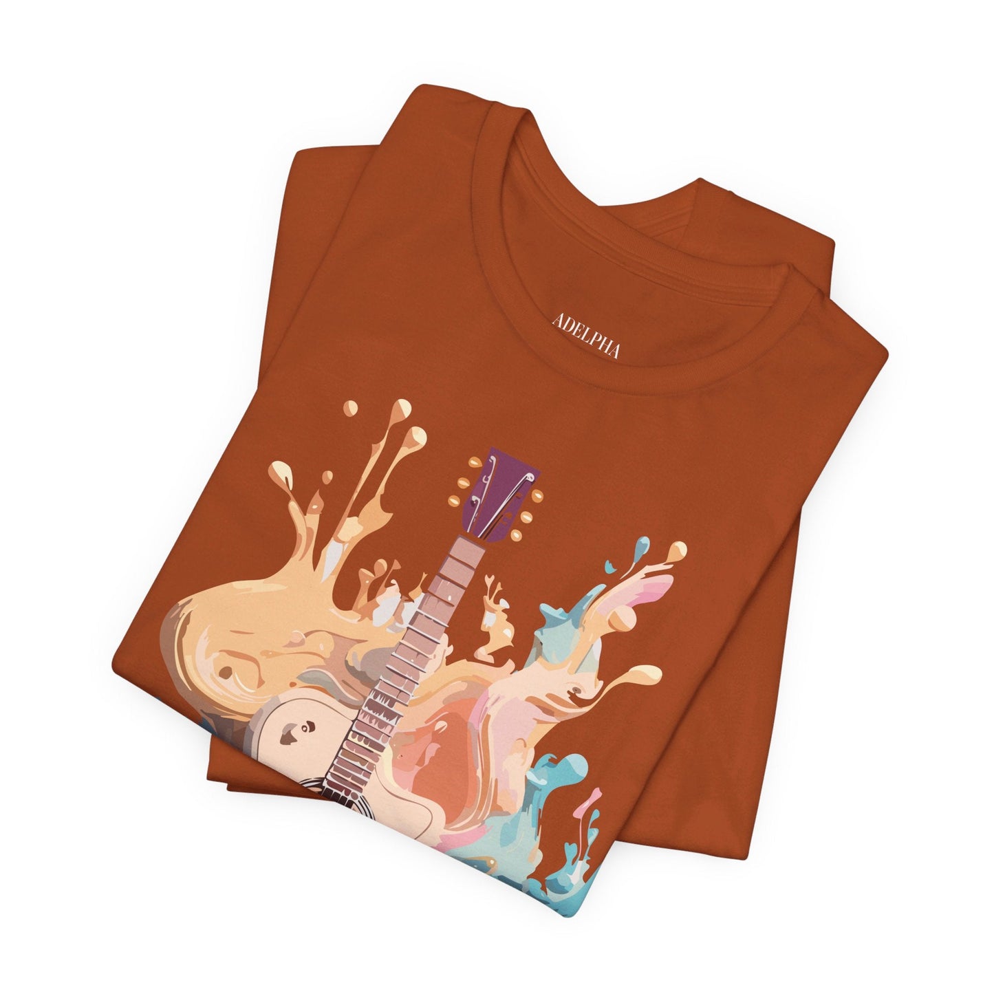 Music Graphic Unisex 100 Cotton Vintage Art with Musical Elements Tee 67