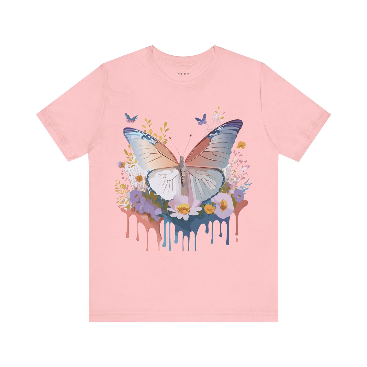 Butterfly Graphic Unisex Cotton Bella+Canvas Tee with Art Design n106