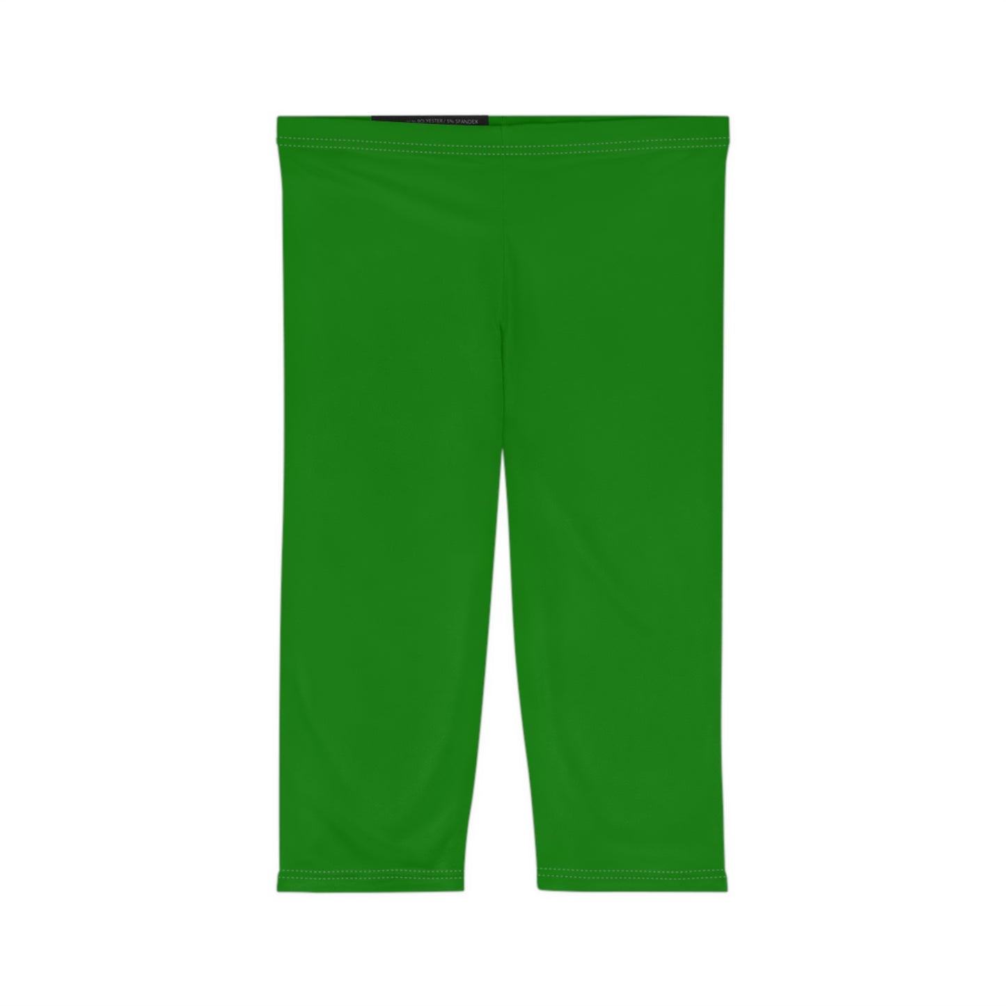India Green Color Women's Brushed Suede Poly Span Casual Capri Leggings XS-2XL