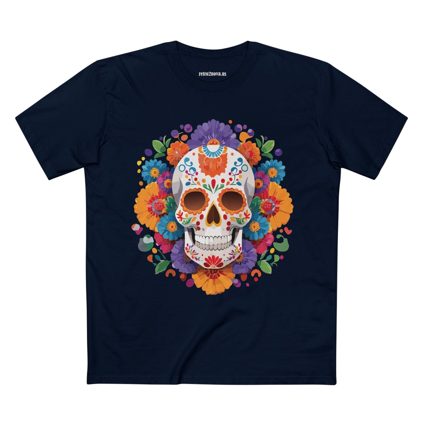 Skull Shirt Unisex Skeleton Tee Premium Cotton Art Design Original By Retro2Nova Artwork