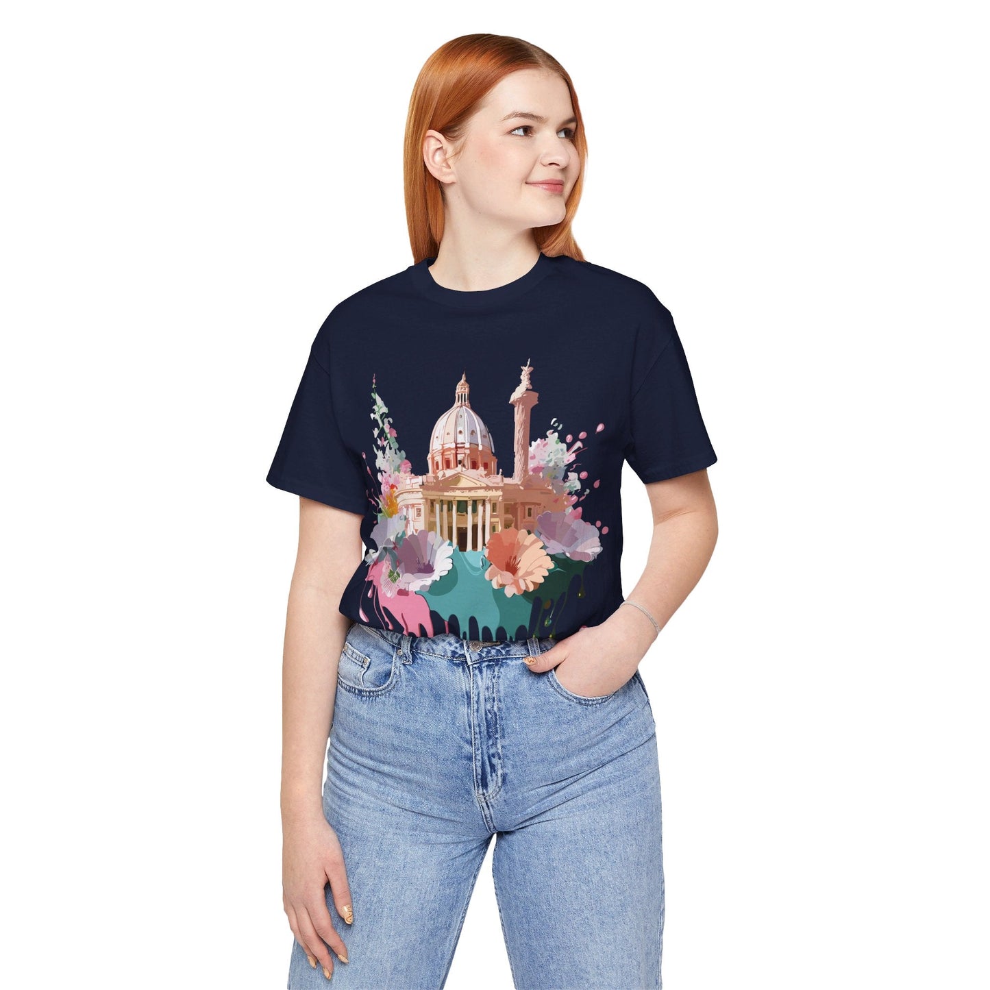 Tourist Shirt Rome Graphic Tee Unisex Jersey Short Sleeve Art Design By Adelpha Artwork