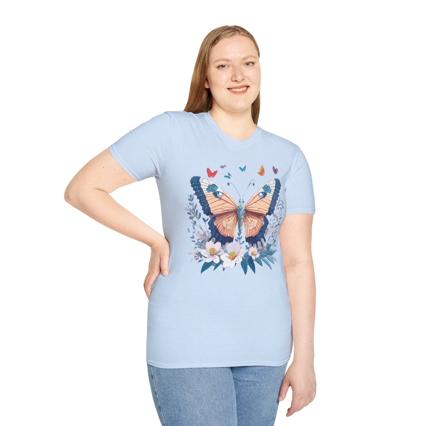 Unisex Butterfly Shirt Monarch Design Gildan Softstyle 64000 Short Sleeve Tee For Men And Women