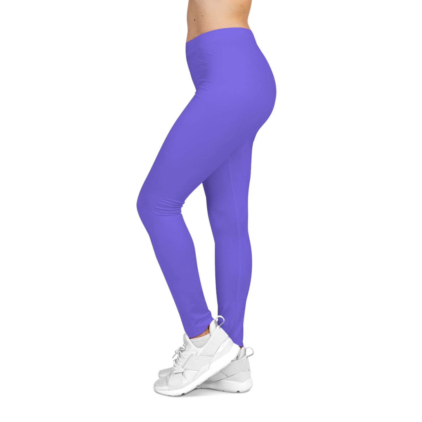 Medium Slate Lilac Color Women's Poly-Span Casual Leggings XS-2XL