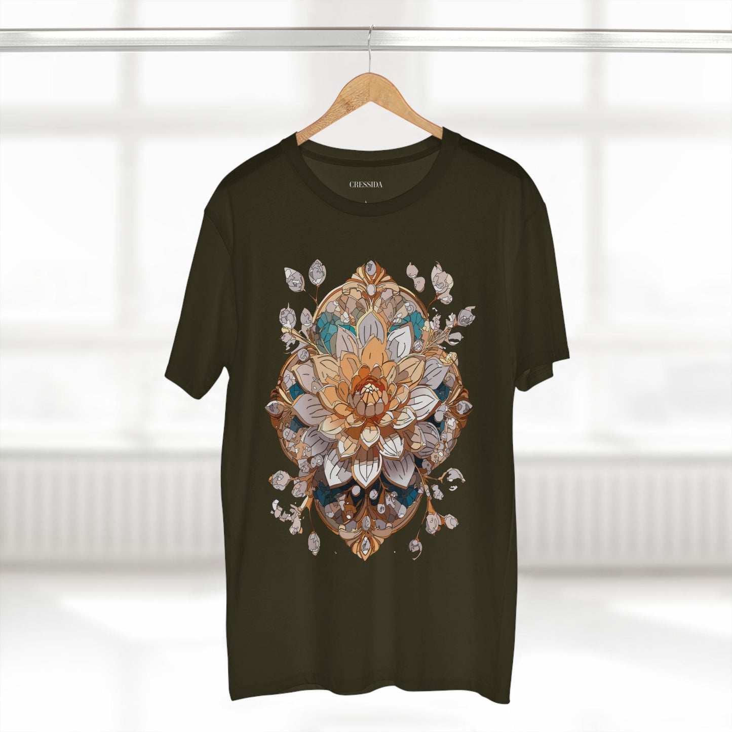 Floral Graphic T-Shirt Unisex 100 Cotton Art Design with Antique Flowers Tee 14
