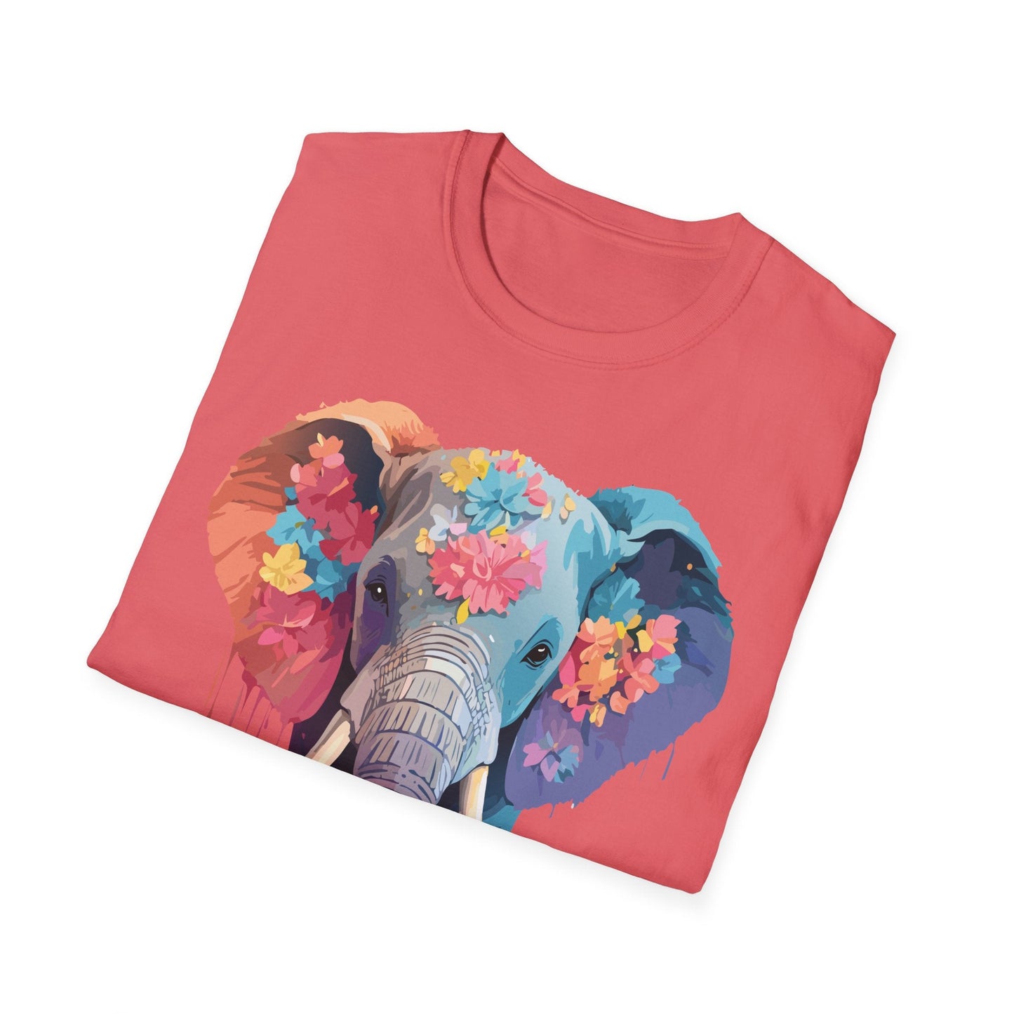 Unisex Elephant T Shirt Gildan SoftStyle 64000 100 Percent Ring Spun Cotton Tee Shirt