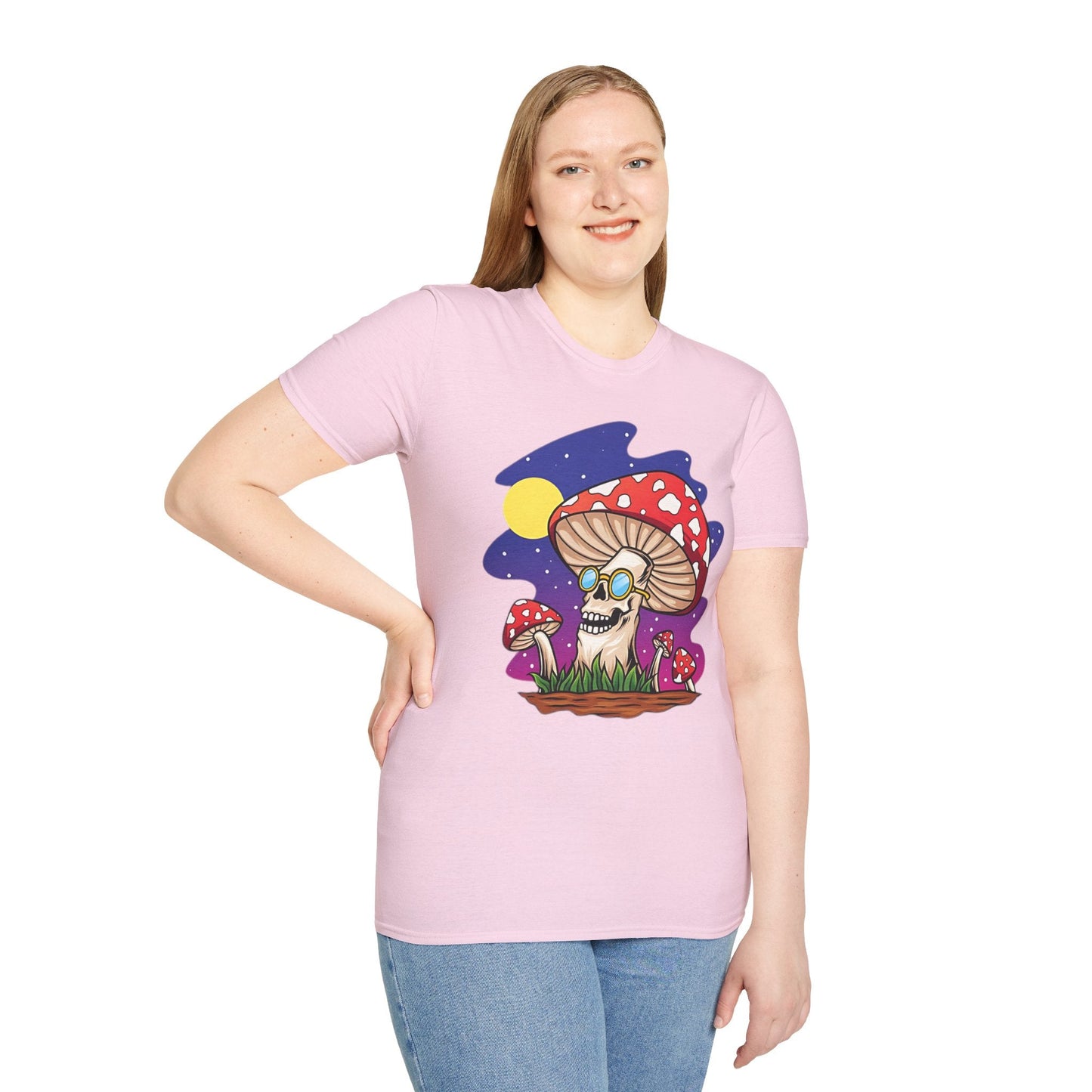 Funny Mashroom Graphic Unisex Softstyle Cotton With Cartoon Illustration Design 26
