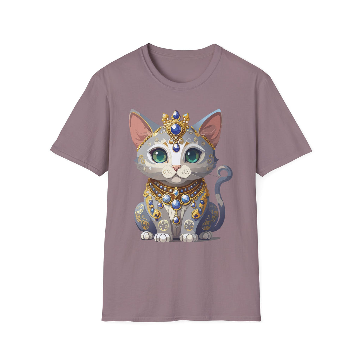 Jeweled Royal Cat T-Shirt | Gemstone Crown Kitty