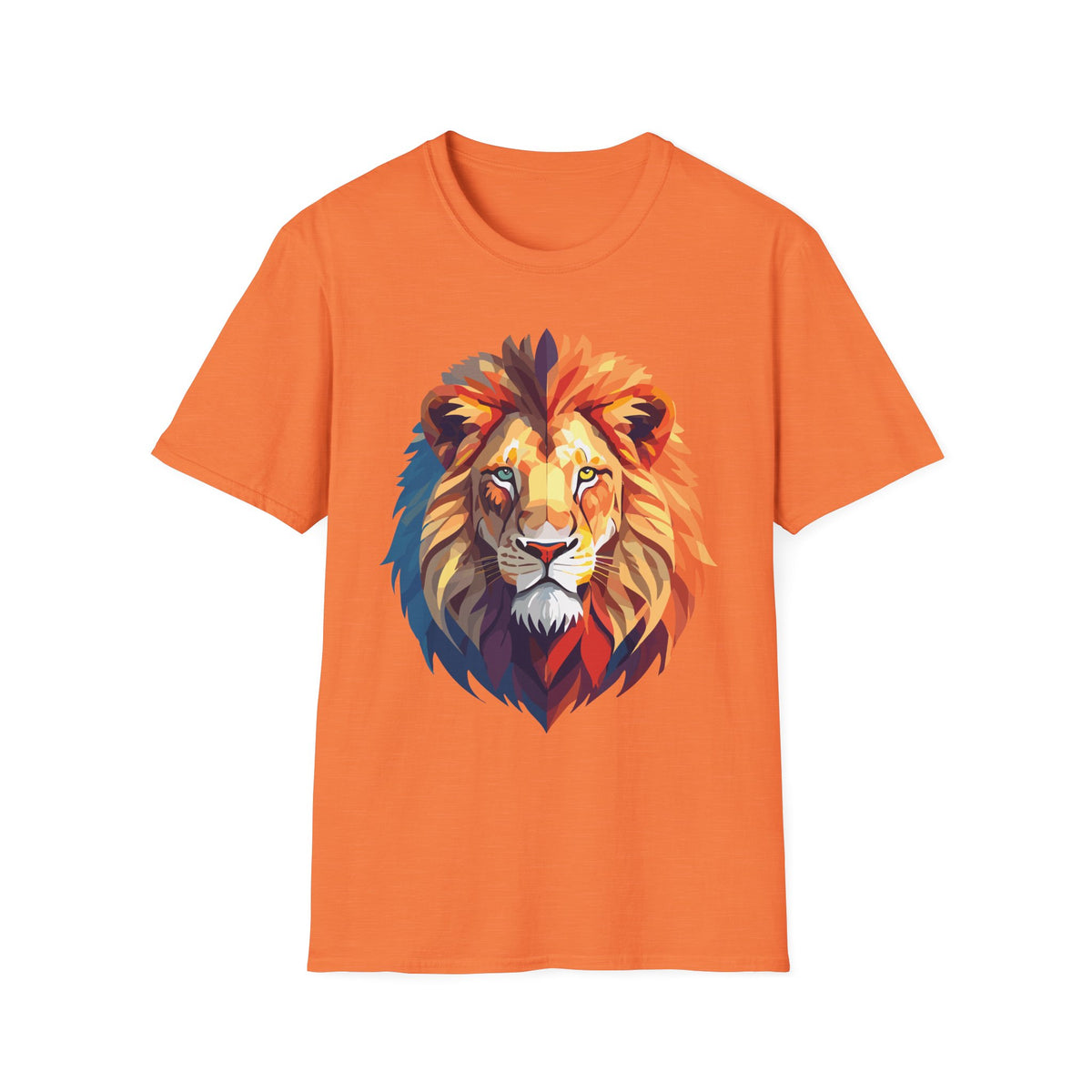 Colorful Lion Head T-Shirt | Vibrant Animal Portrait, Wildlife Tee