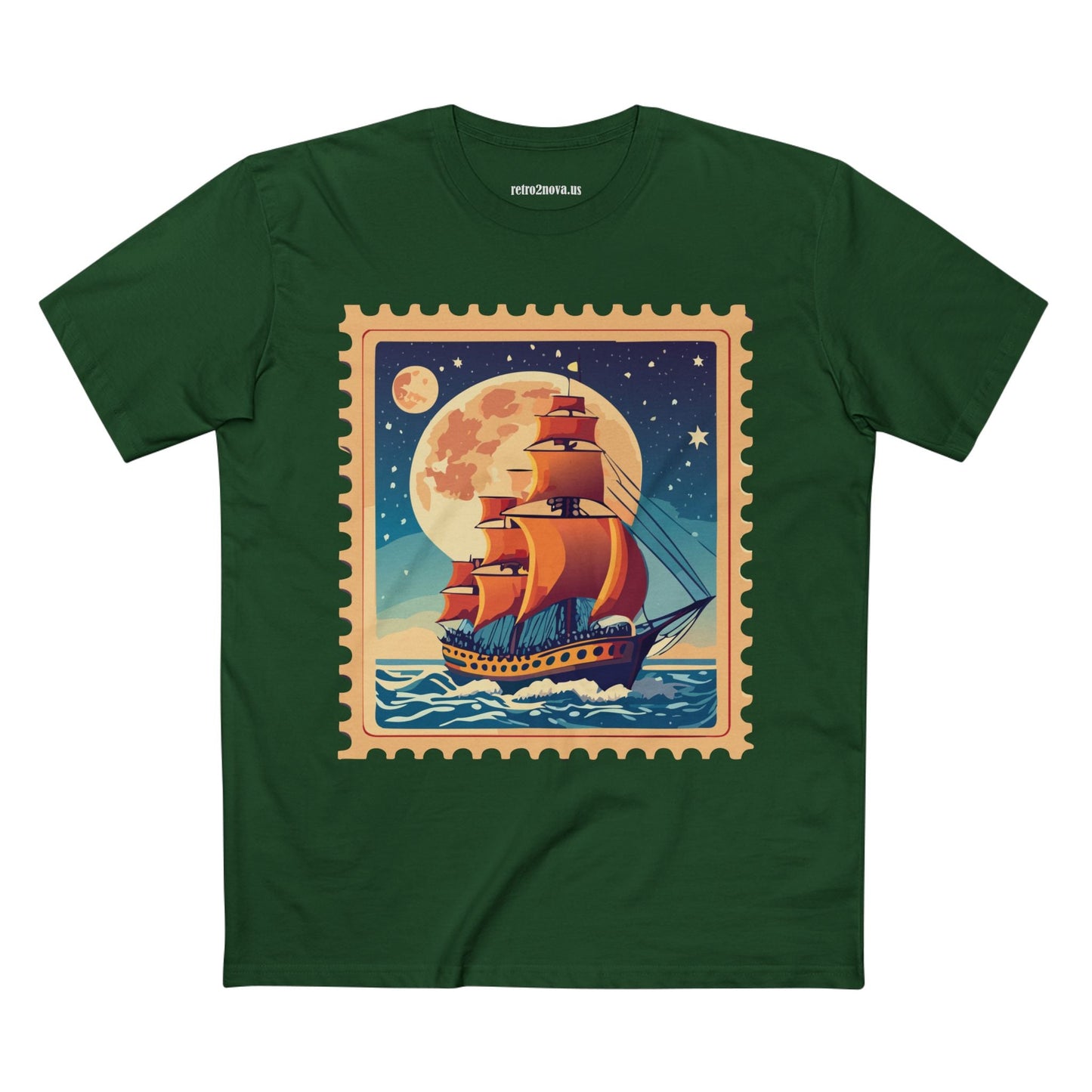 Postage Stamp Shirt Unisex Premium Cotton Tee With Original Art Design Retro2Nova