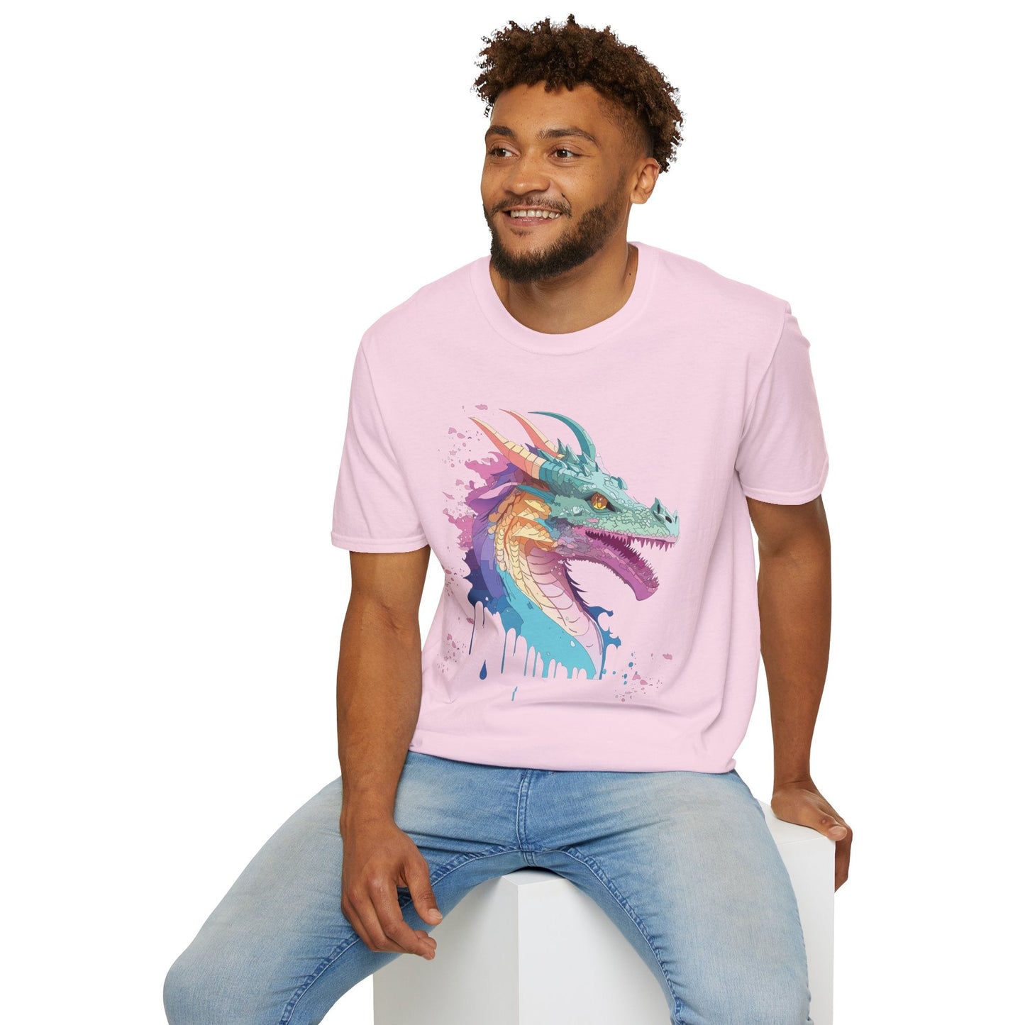 Dragon Graphic Unisex Cotton Softstyle Art Design Tee With Animals 20